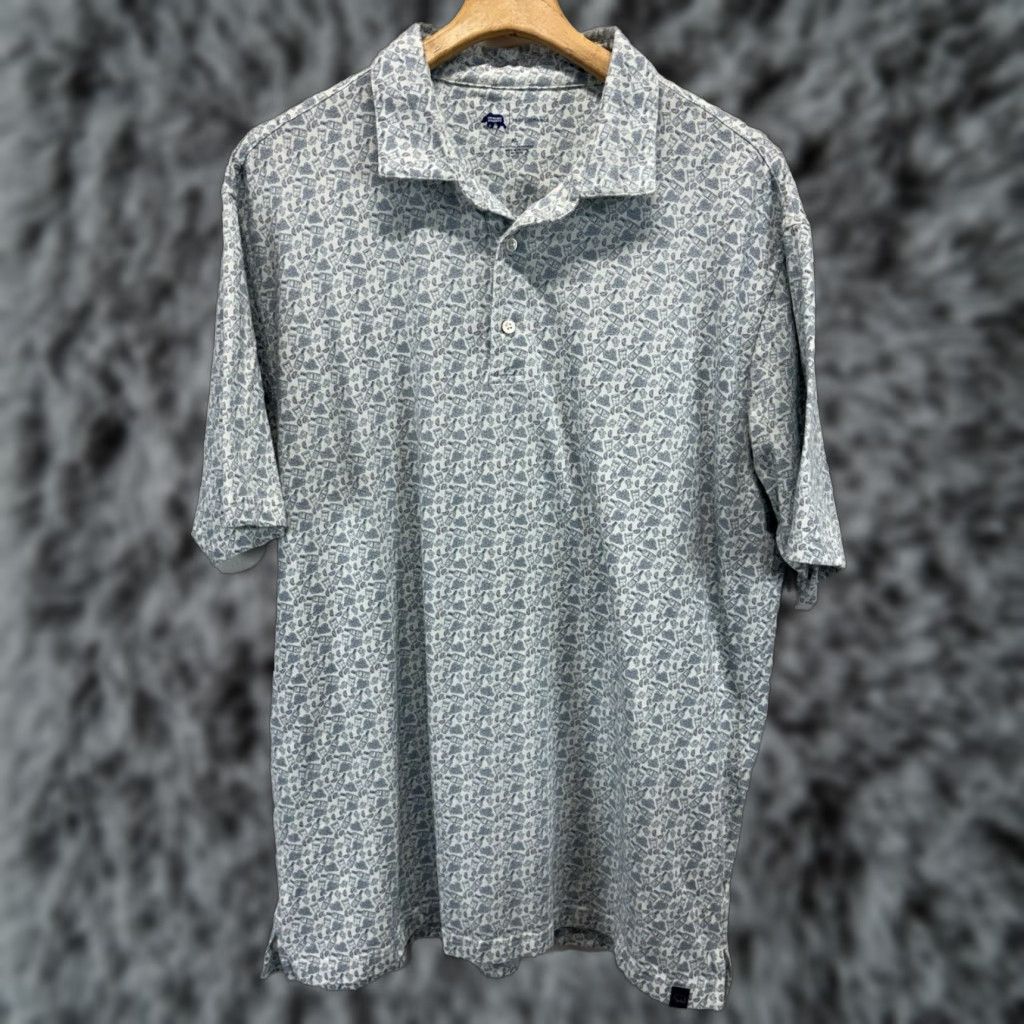 Vintage Onward Reserve Performance Polo Shirt Men’s XL Cocktail Drink AOP Golf Shirt Polo Mens XL Pale Green/Blue Crew Neck Short Sleeve Sportswear Golf Size US XL / EU 56 / 4 - 1 Thumbnail