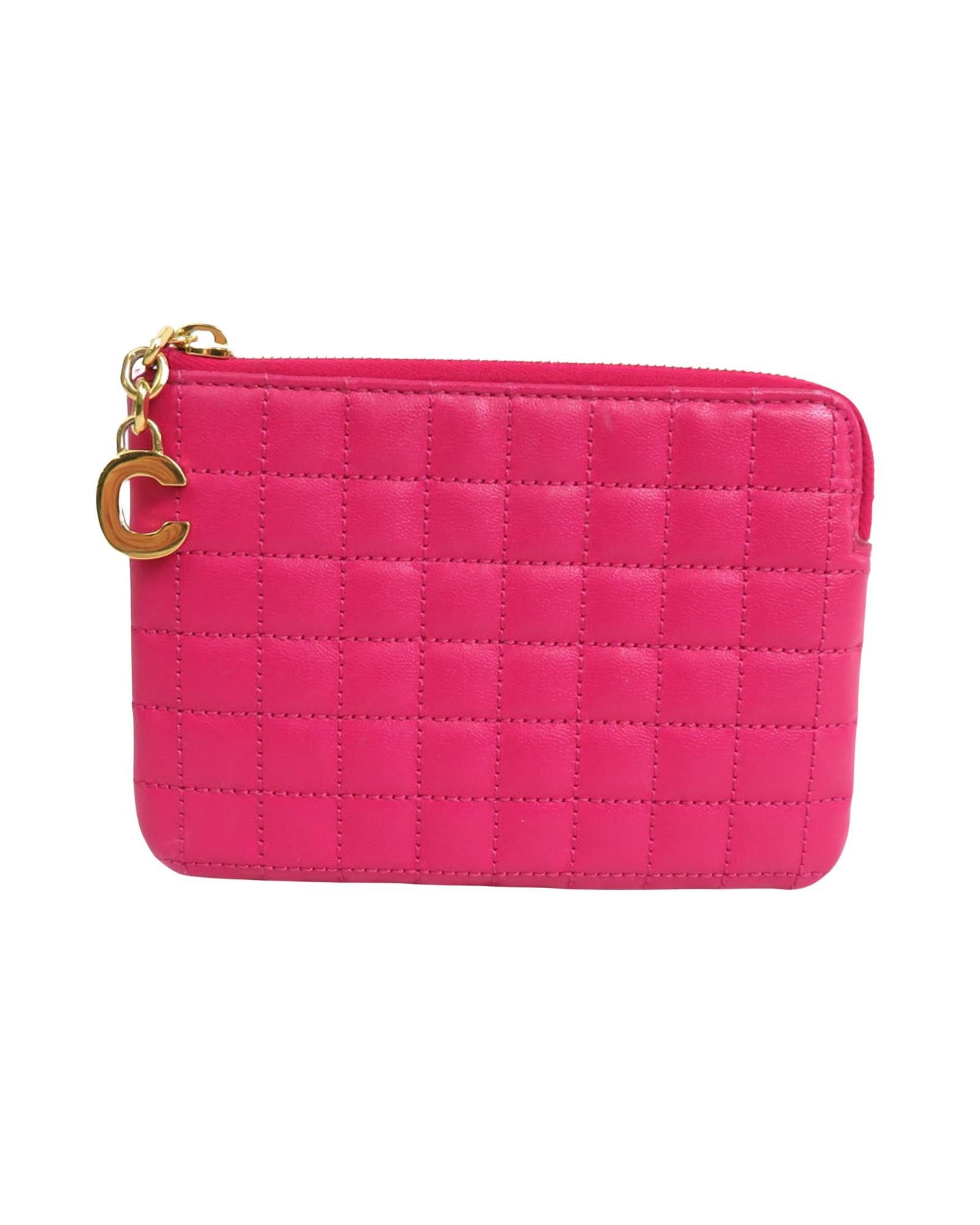 image of Celine Luxury Pink Leather Coin Purse, Women's
