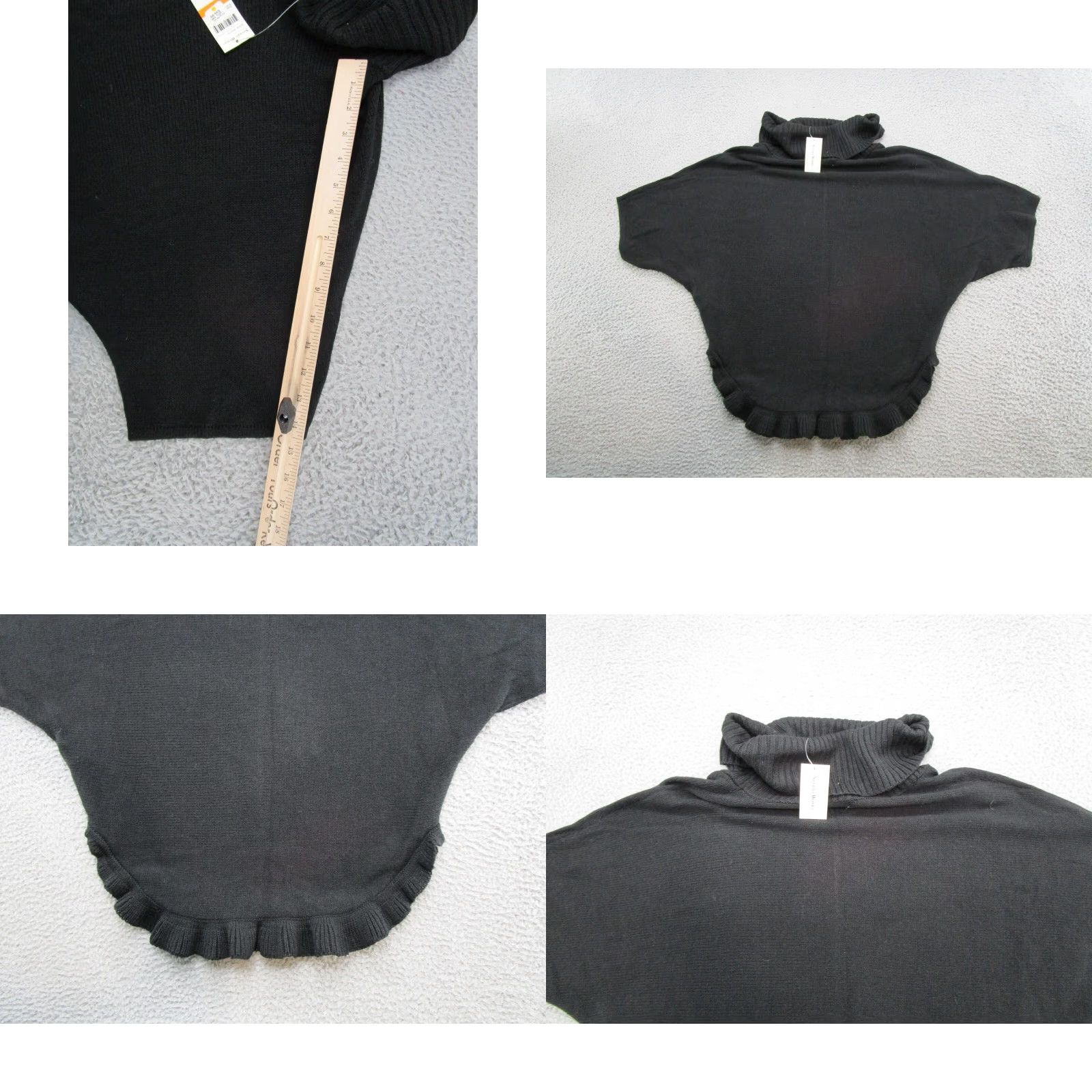 Vintage Studio Works Black Short Sleeve Turtleneck Sweater Women S Pullover New Size S / US 4 / IT 40 - 8 Thumbnail