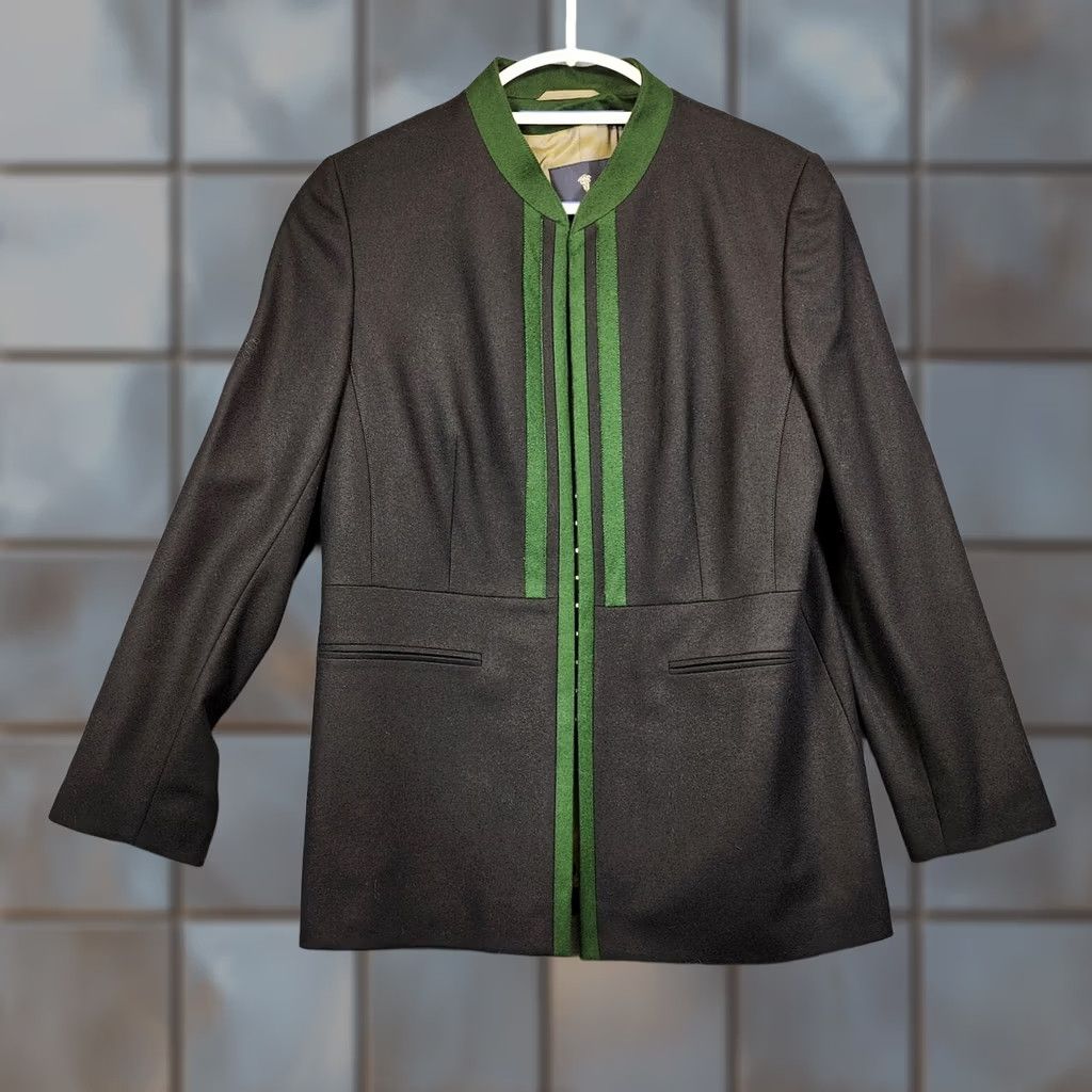 Vintage VINTAGE Tramontana Blazer Jacket Womens M Wool Black Green Germany Luxury Blazer Womens M Wool Black Green Germany Luxury Size M / US 6-8 / IT 42-44 - 1 Thumbnail