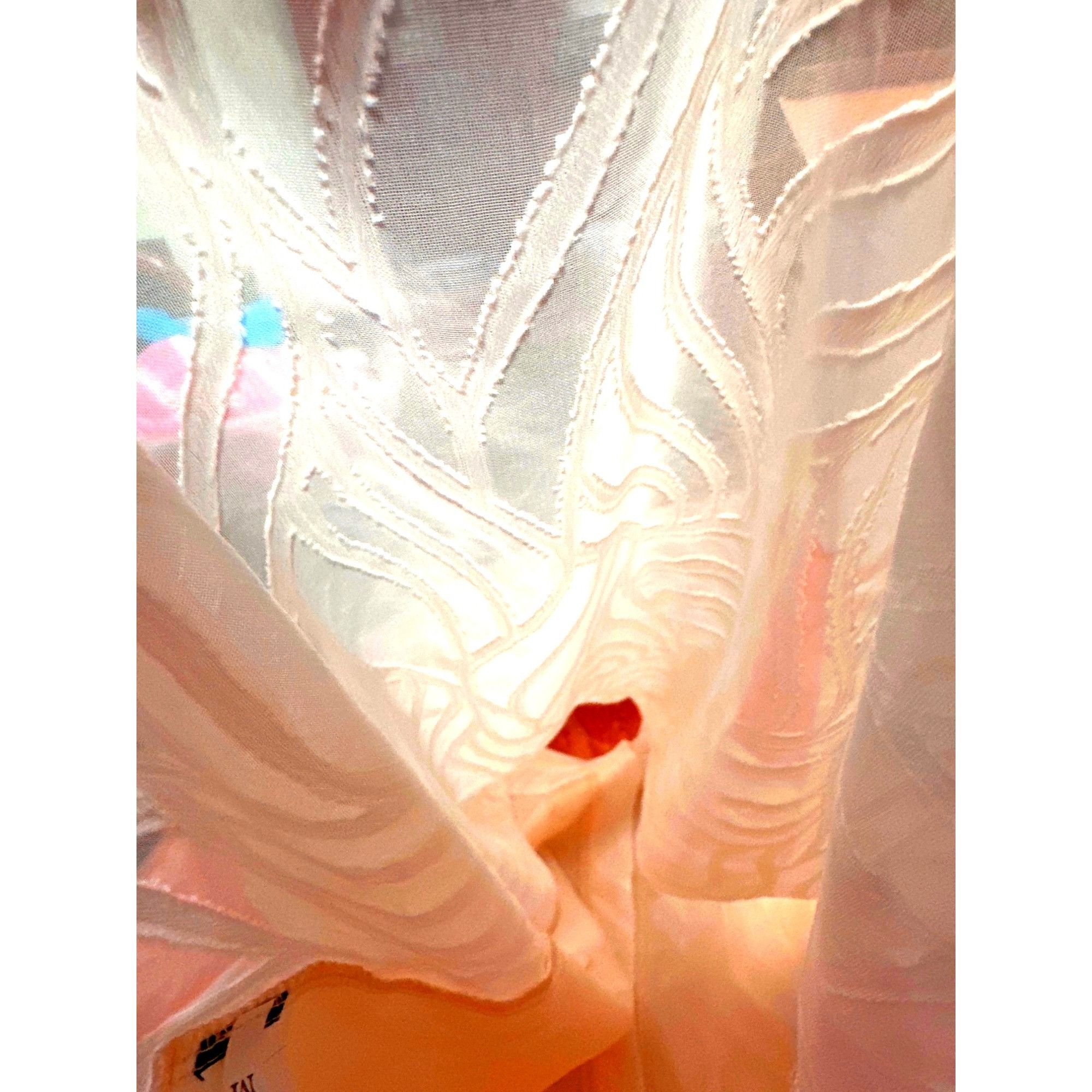 Other CCC Sheer Beige White Sleeveless Halter Blouse Leaf Pattern Size M / US 6-8 / IT 42-44 - 8 Thumbnail