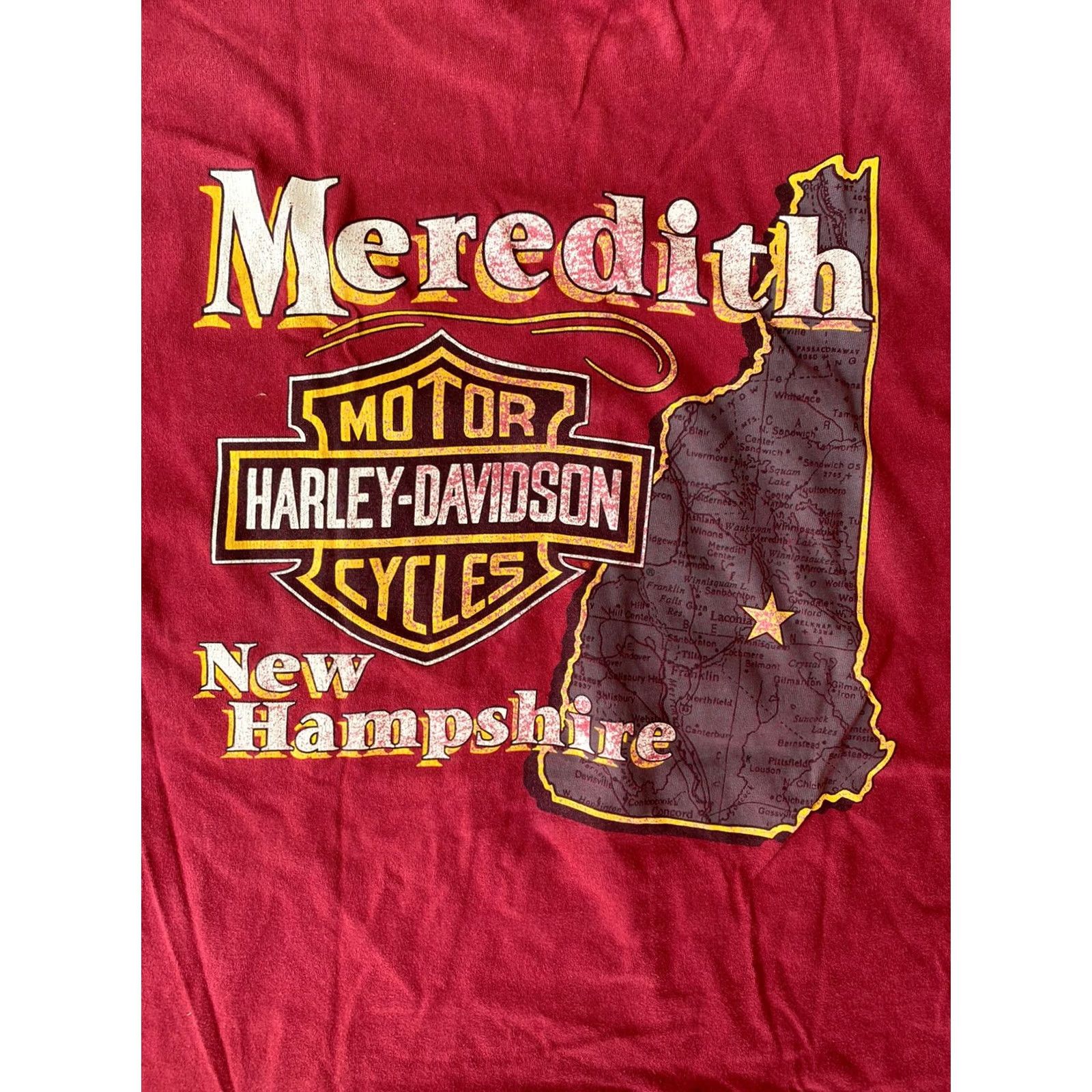 Harley Davidson VINTAGE Harley-Davidson T Shirt XL Maroon 90s Biker Bike Week Laconia Logo Short Sleeve Crew Neck Men Size US XL / EU 56 / 4 - 6 Thumbnail