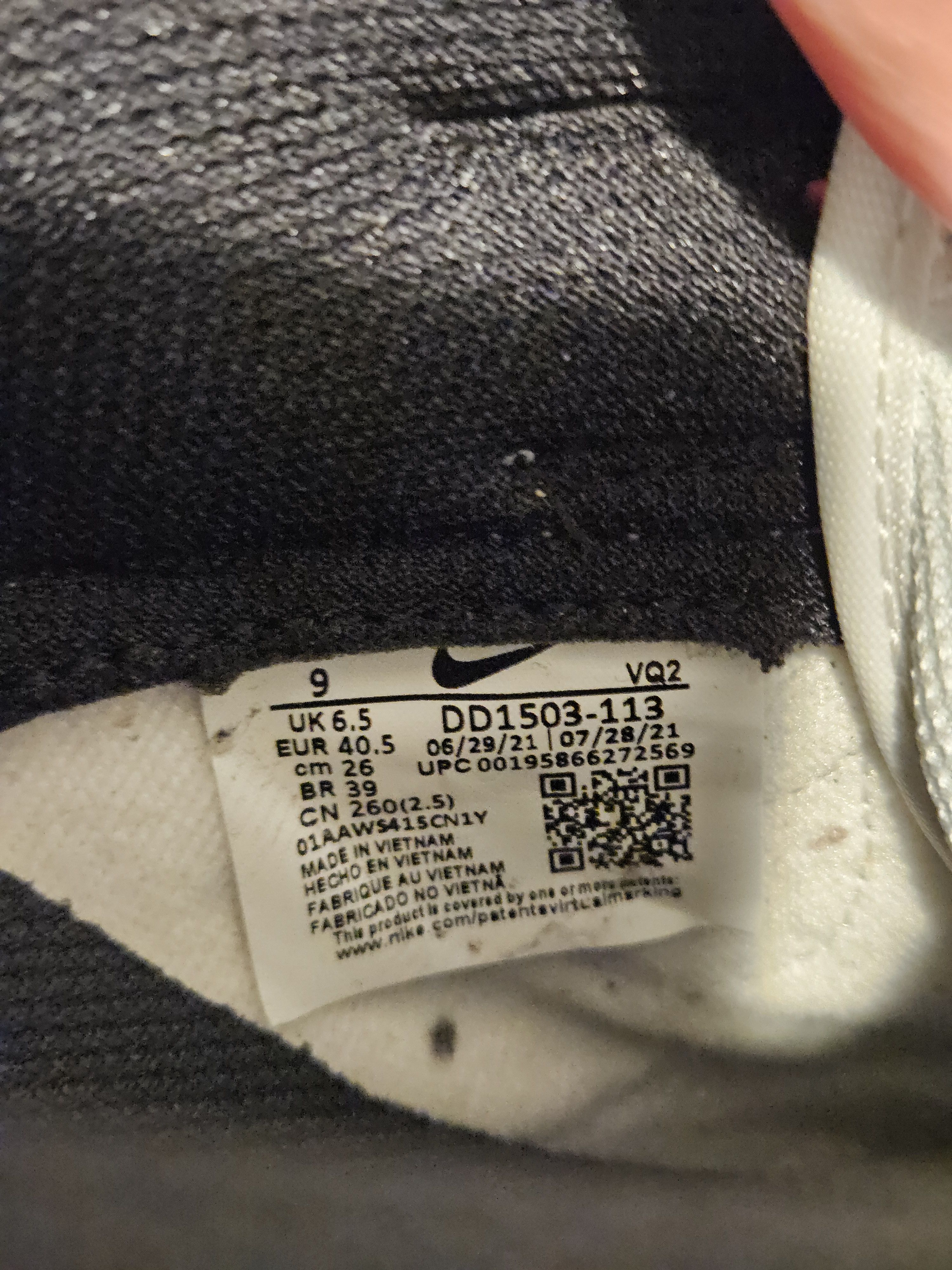 Nike Nike Dunk Low White Black (2022) Size US 9 / IT 39 - 7 Thumbnail