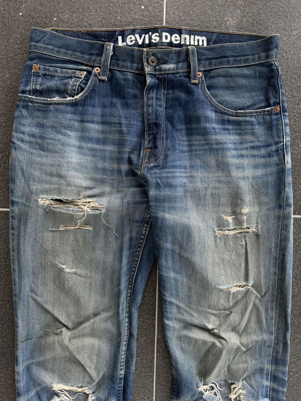 If Six Was Nine 💸LASTDROP💸 Vintage Levis 502 Distressed Ripped Denim Jeans Size US 34 / EU 50 - 3 Thumbnail
