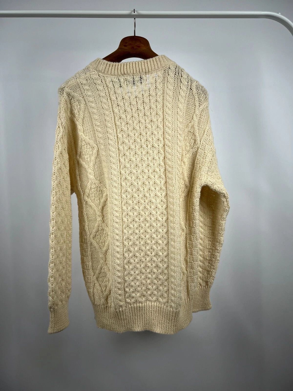 Aran Crafts Aran Crafts Ivory Cable Knit Crewneck Wool Fisherman Sweater Size US M / EU 48-50 / 2 - 10 Thumbnail