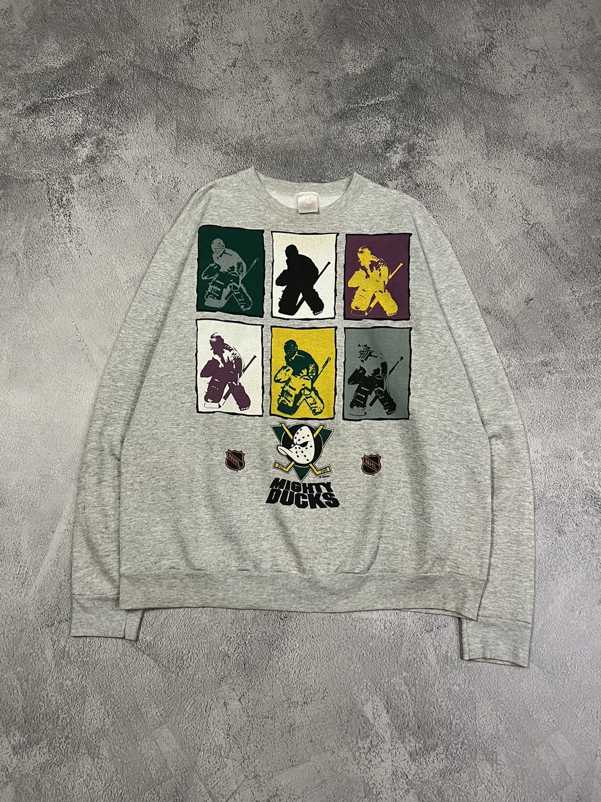 NHL × Vintage Crazy Vintage 90’s Mighty Ducks NHL Hockey Grey Sweatshirt Size US XL / EU 56 / 4 - 3 Thumbnail