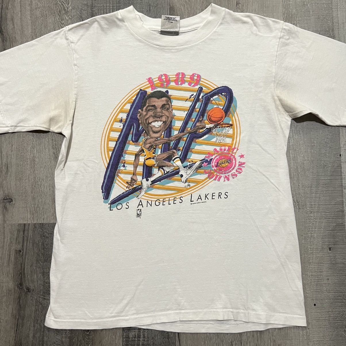 NBA × Vintage VTG Magic Johnson 1989 Los Angeles Lakes Caricature Shirt Size US L / EU 52-54 / 3 - 1 Thumbnail
