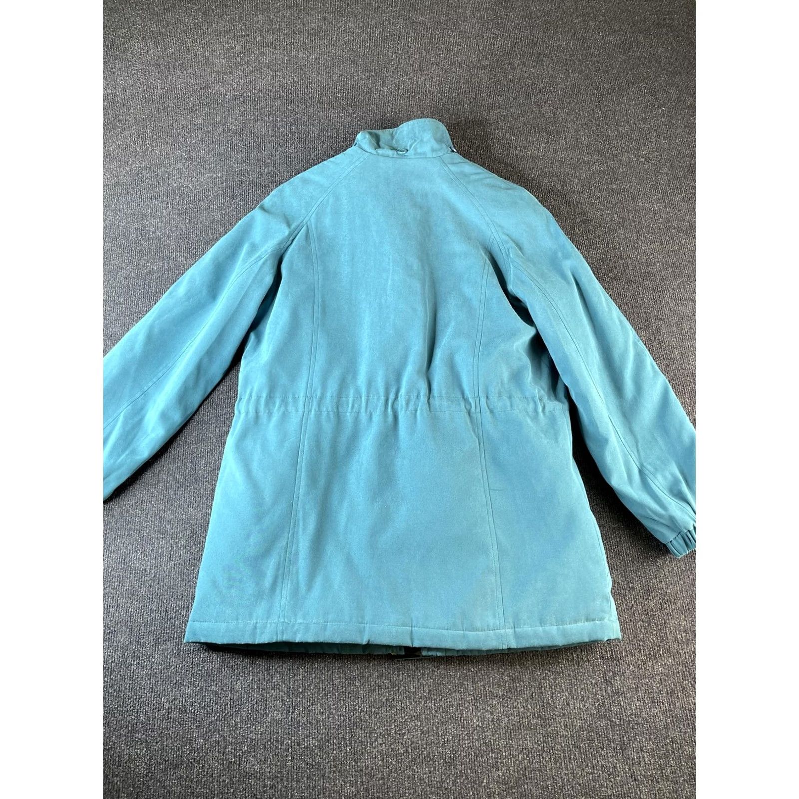 London Fog VINTAGE London Fog Coat Womens M Teal Blue Floral Lined Zip Front Pockets Mid-Length Winter Casual Mens Womens Boys Girls Size M / US 6-8 / IT 42-44 - 6 Thumbnail