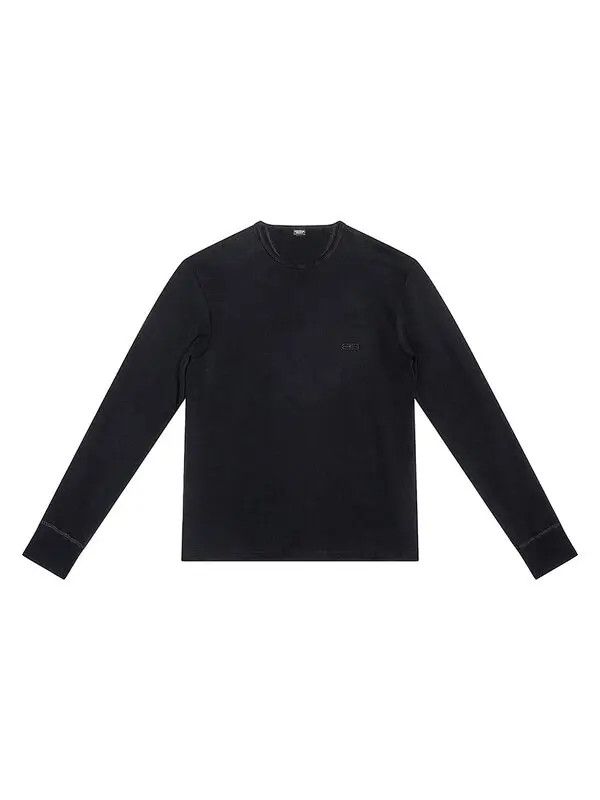 Image of Balenciaga O1Mt1Gz0524 Bb Icon Elbow Long Sleeve T-Shirt In Black, Men's (Size Small)