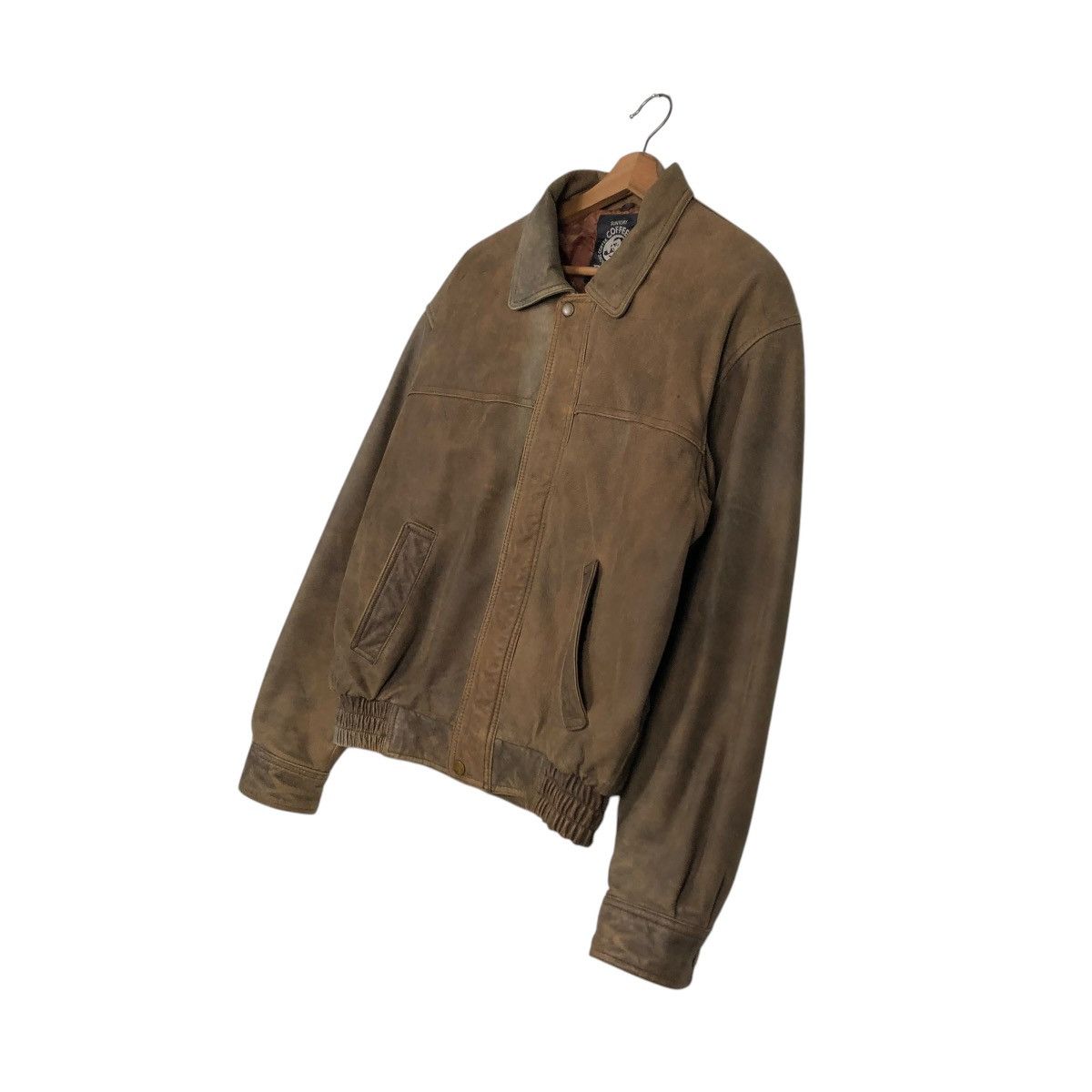 Japanese Brand 🔥VINTAGE GENUINE LEATHER JACKET SUNTORY COFFEE BOSS BIG LOGO Size US L / EU 52-54 / 3 - 4 Thumbnail