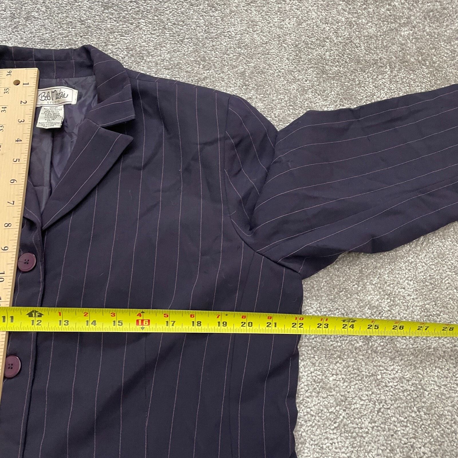 Bob Mackie Bob Mackie Blazer Mini Skirt Suit Set Womens 16 Purple Strip Size 34" / US 12 / IT 48 - 18 Thumbnail