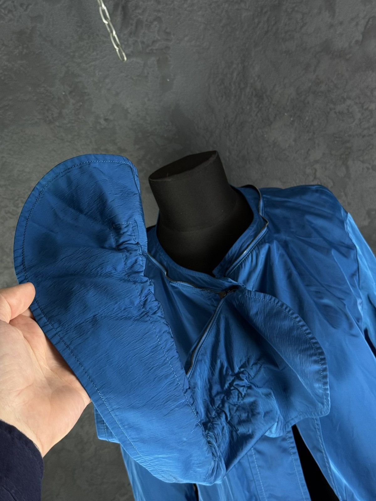 Akris Akris Punto Blue Lightweight Nylon Oversized Parka Jacket Size S / US 4 / IT 40 - 14 Thumbnail