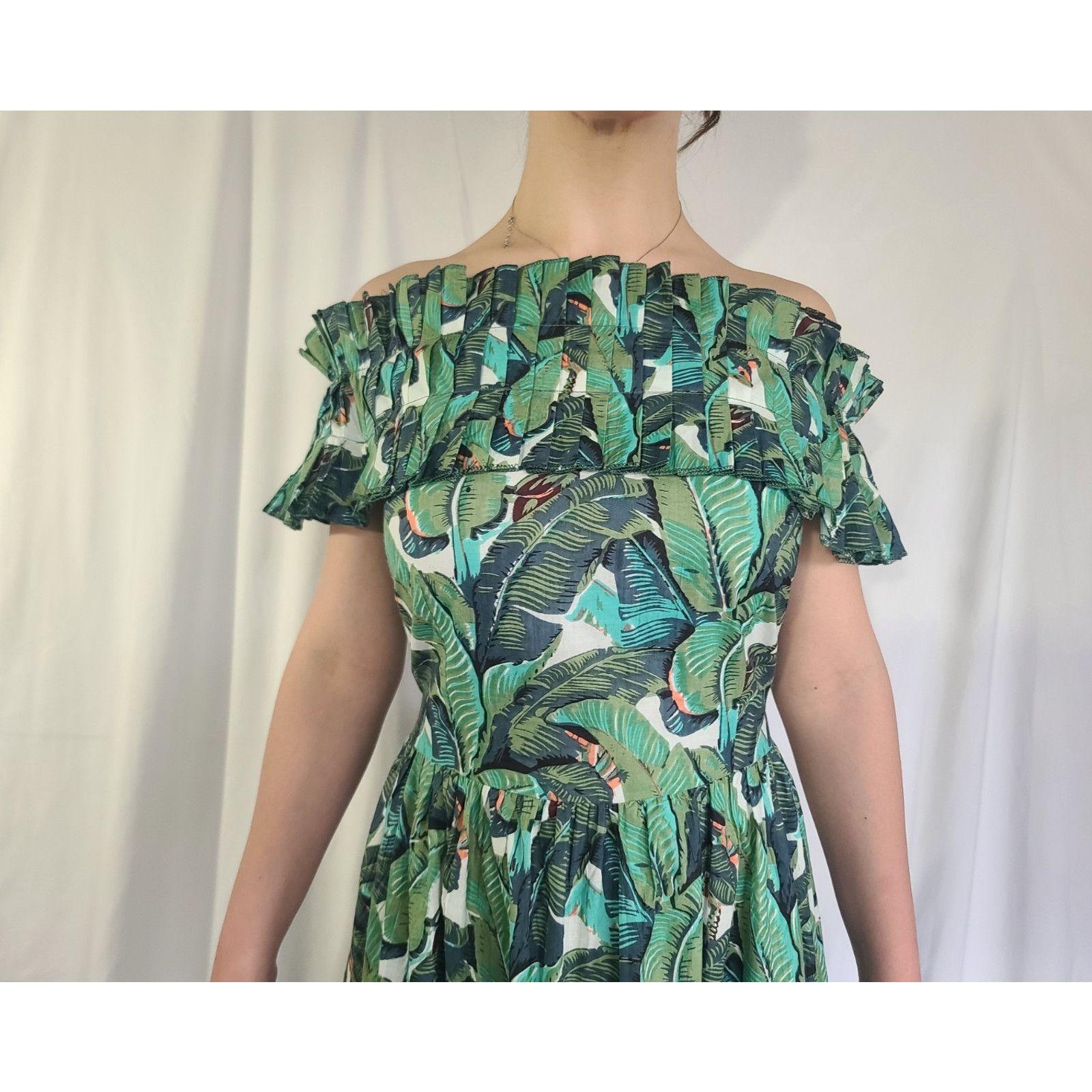 Other New India Collection Tropical Hand Blocked Med Cotton Dress Size M / US 6-8 / IT 42-44 - 3 Thumbnail