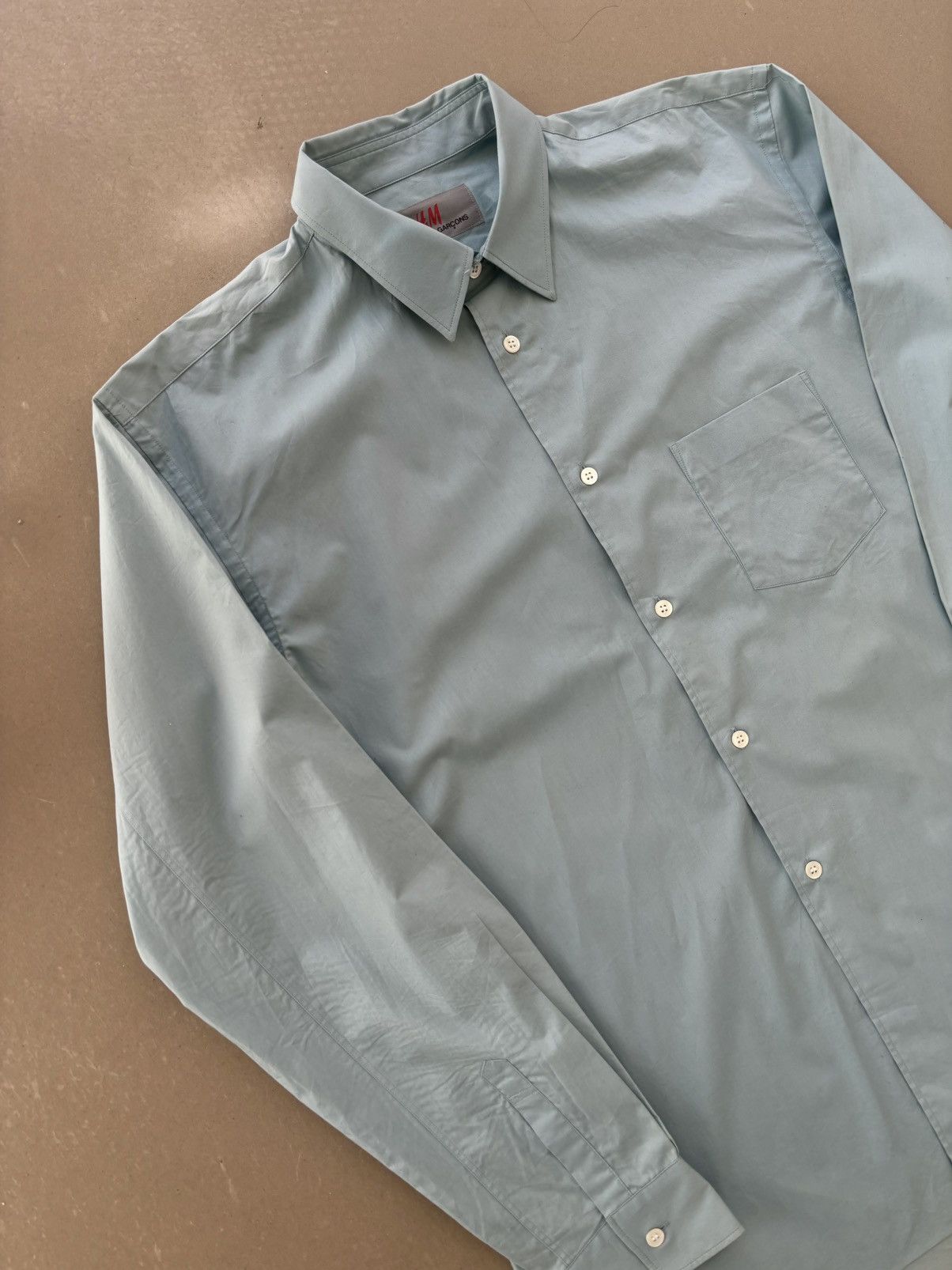 Comme des Garcons × Comme des Garcons Homme Comme des garçons blue poplin shirt Size US M / EU 48-50 / 2 - 2 Thumbnail