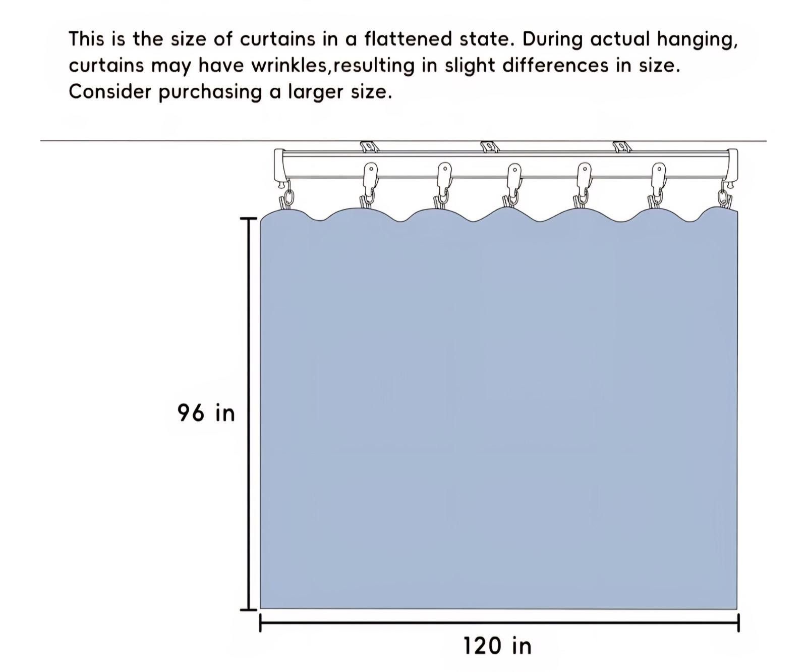 Other RoomDivider Curtain W/ Flexible CeilingTracks Set 120"Hx96"L Size ONE SIZE - 7 Thumbnail