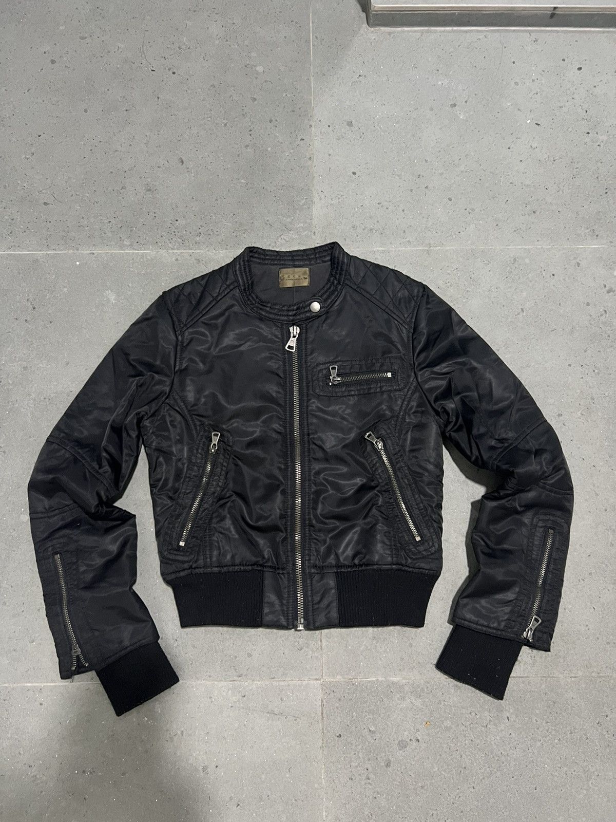image of 14Th Addiction x Beauty Beast 2000’S G.o.a Military Padded Biker Jacket in Black, Men's (Size Small