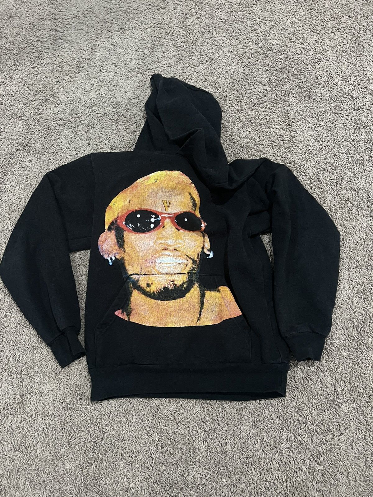 image of Vlone Dennis Rodman Hoodie in Black, Men's (Size Small)