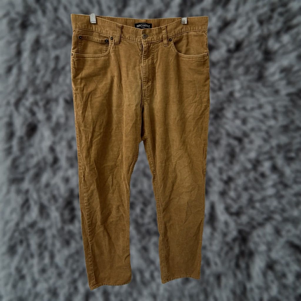 Vintage VINTAGE? No. J Crew Mercantile Flex Corduroy Pants Mens 32x30 Tan Straight Leg Trousers Size US 32 / EU 48 - 1 Thumbnail