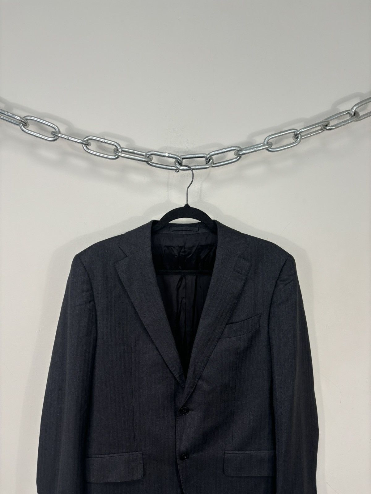 Luigi Bianchi Luigi Bianchi Sartoria Men’s Herringbone Wool Blazer Jacket Size 38R - 4 Thumbnail