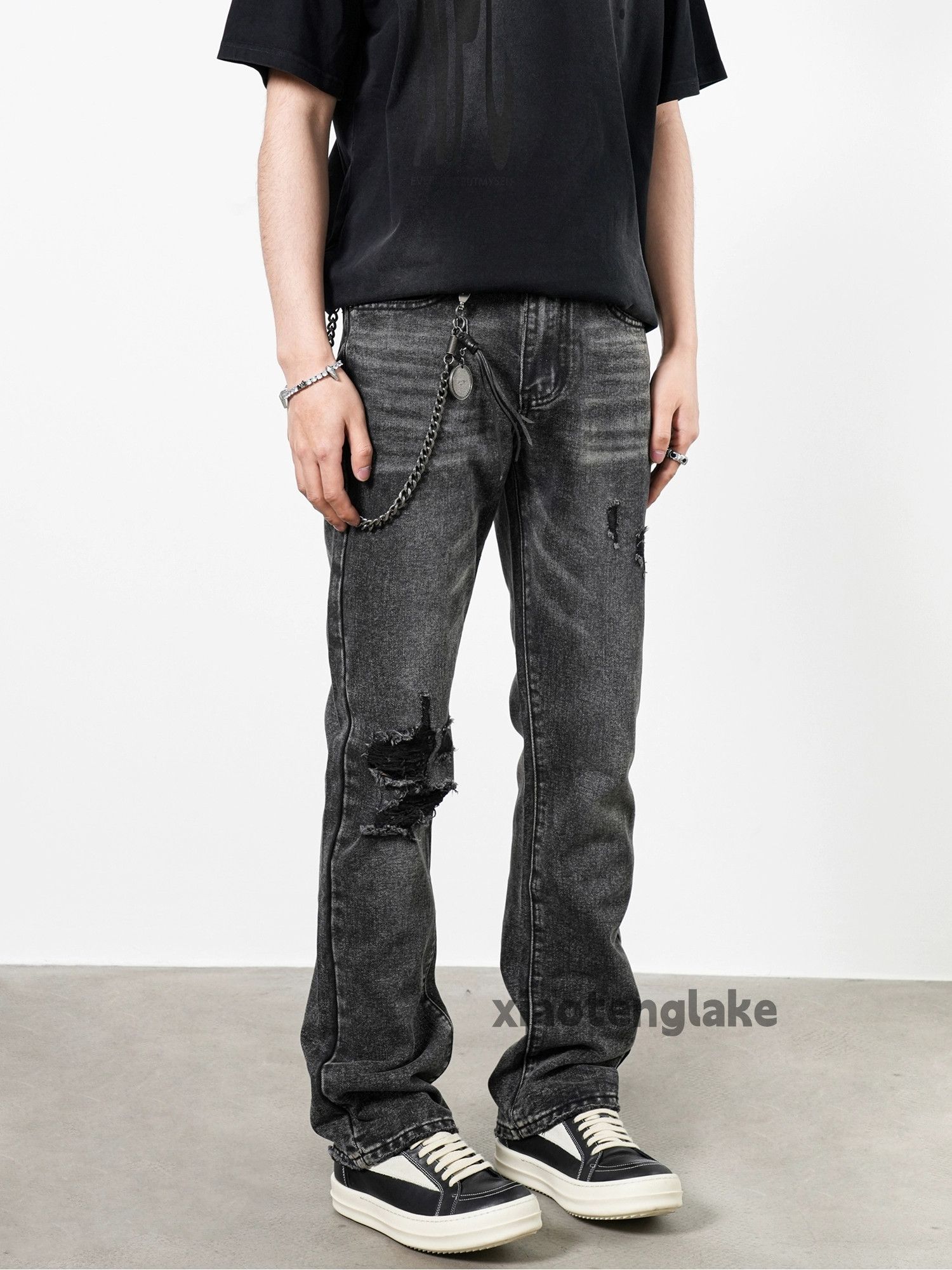 Jean × Vintage washed faded cleanfit yuppie bootcut damaged jeans Size US 32 / EU 48 - 2 Thumbnail