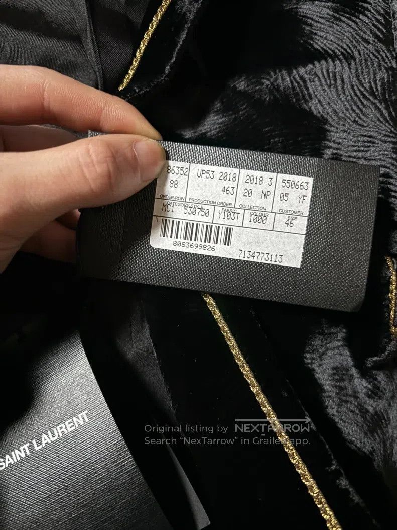 Saint Laurent Paris Saint Laurent Paris Velvet Court Gold Thread Suit Size US S / EU 44-46 / 1 - 8 Thumbnail