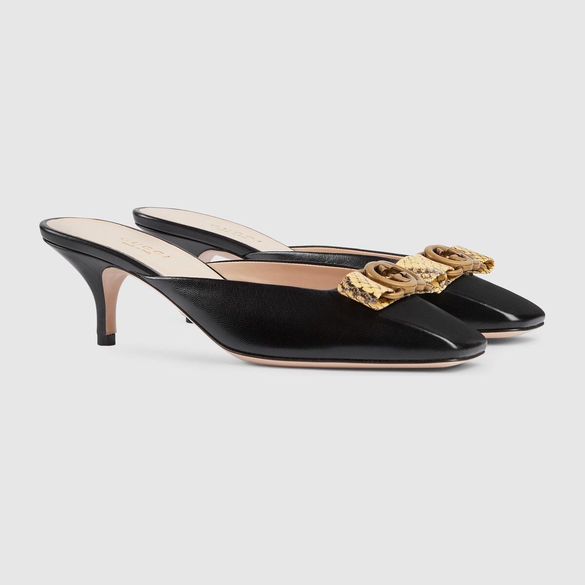 Gucci o1s1wg110425 Women's Interlocking G Mule in Black Size US 5 / IT 35 - 2 Thumbnail