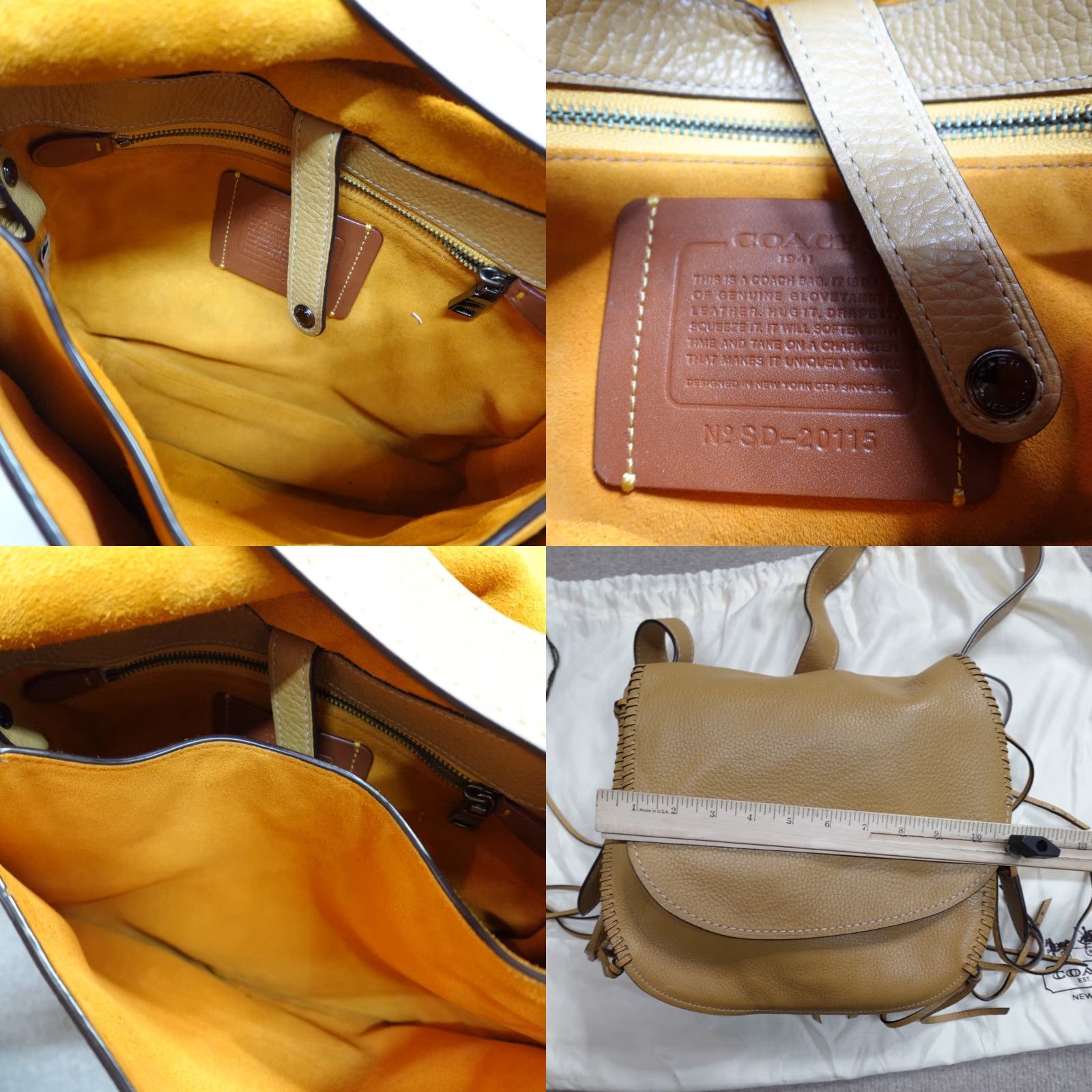 Coach VINTAGE Coach Bag Beige Shoulder Adjustable Strap Saddle Glove Tanned Satchel 20115 Women Medium Leather Strap Adjustable Size ONE SIZE - 8 Thumbnail