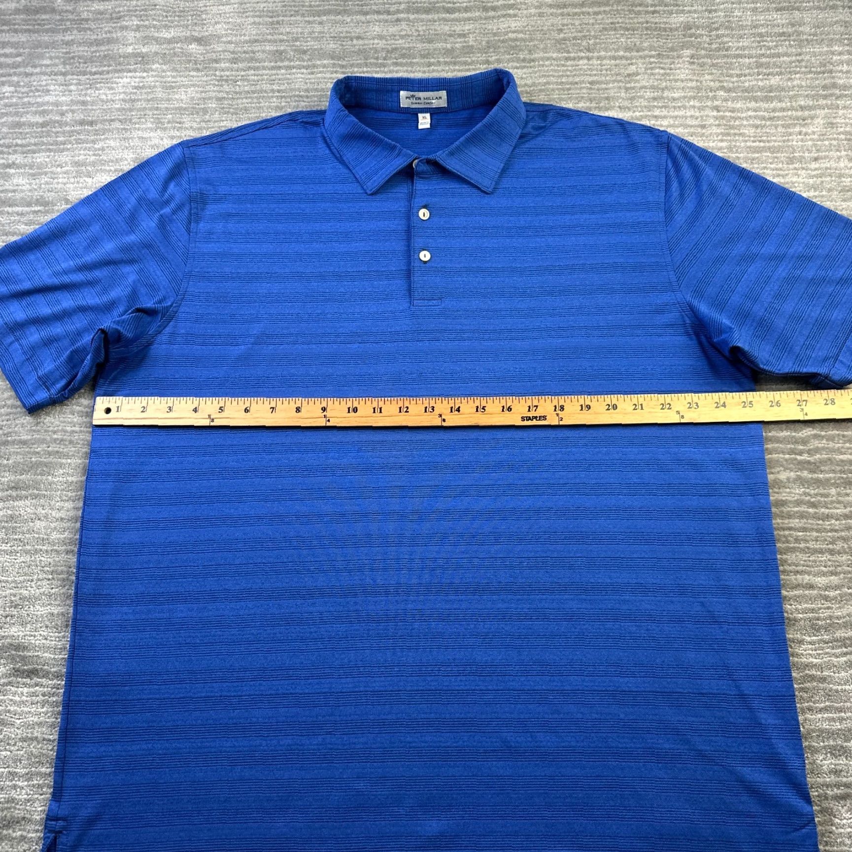 Peter Millar Peter Millar Polo Shirt Mens XL Blue Striped Polo Shirt Summer Comfort Casual Golf Size US XL / EU 56 / 4 - 7 Thumbnail