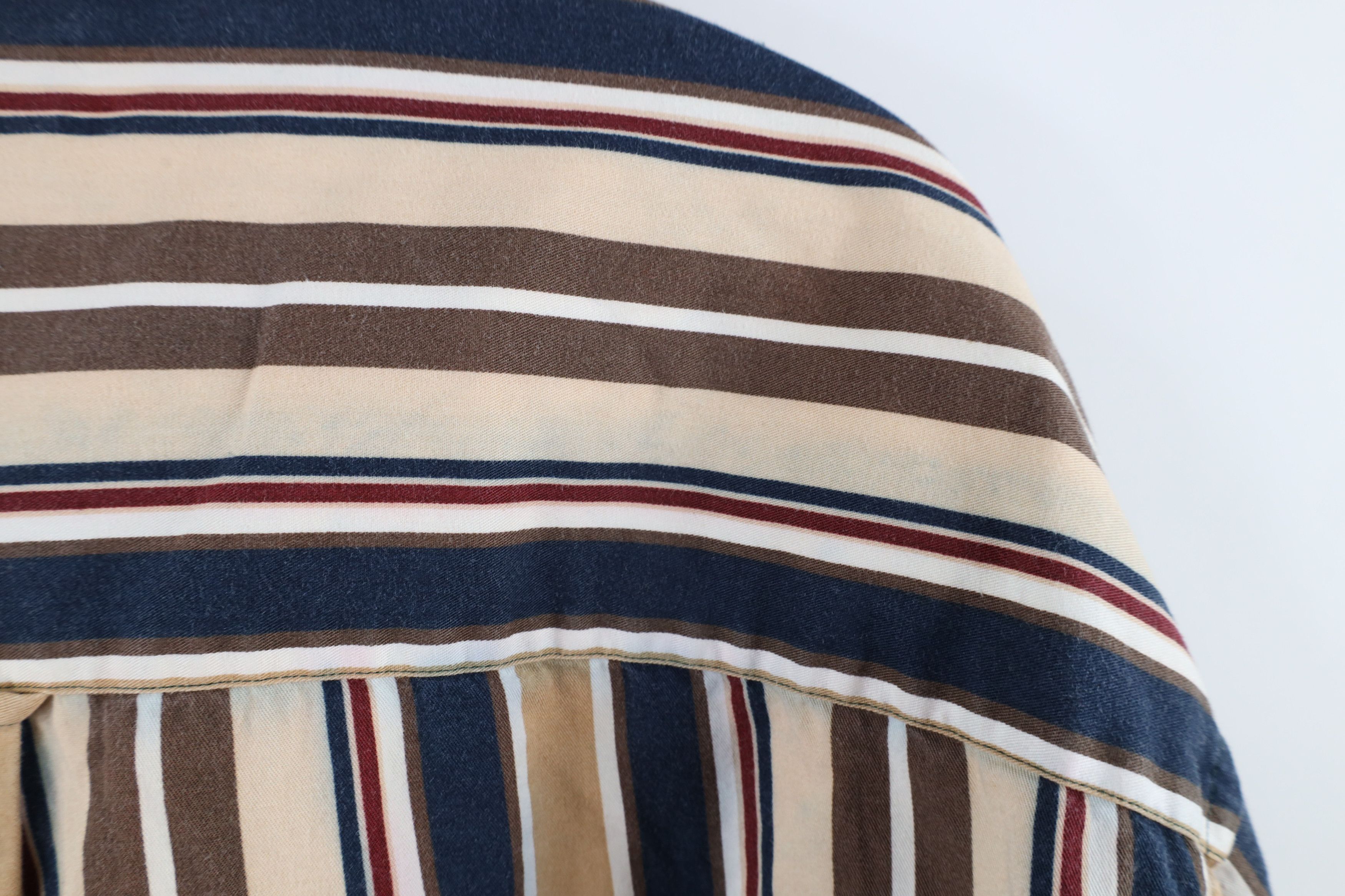 Vintage Vintage 90s Streetwear Striped Collared Button Down Shirt Size US XL / EU 56 / 4 - 12 Thumbnail
