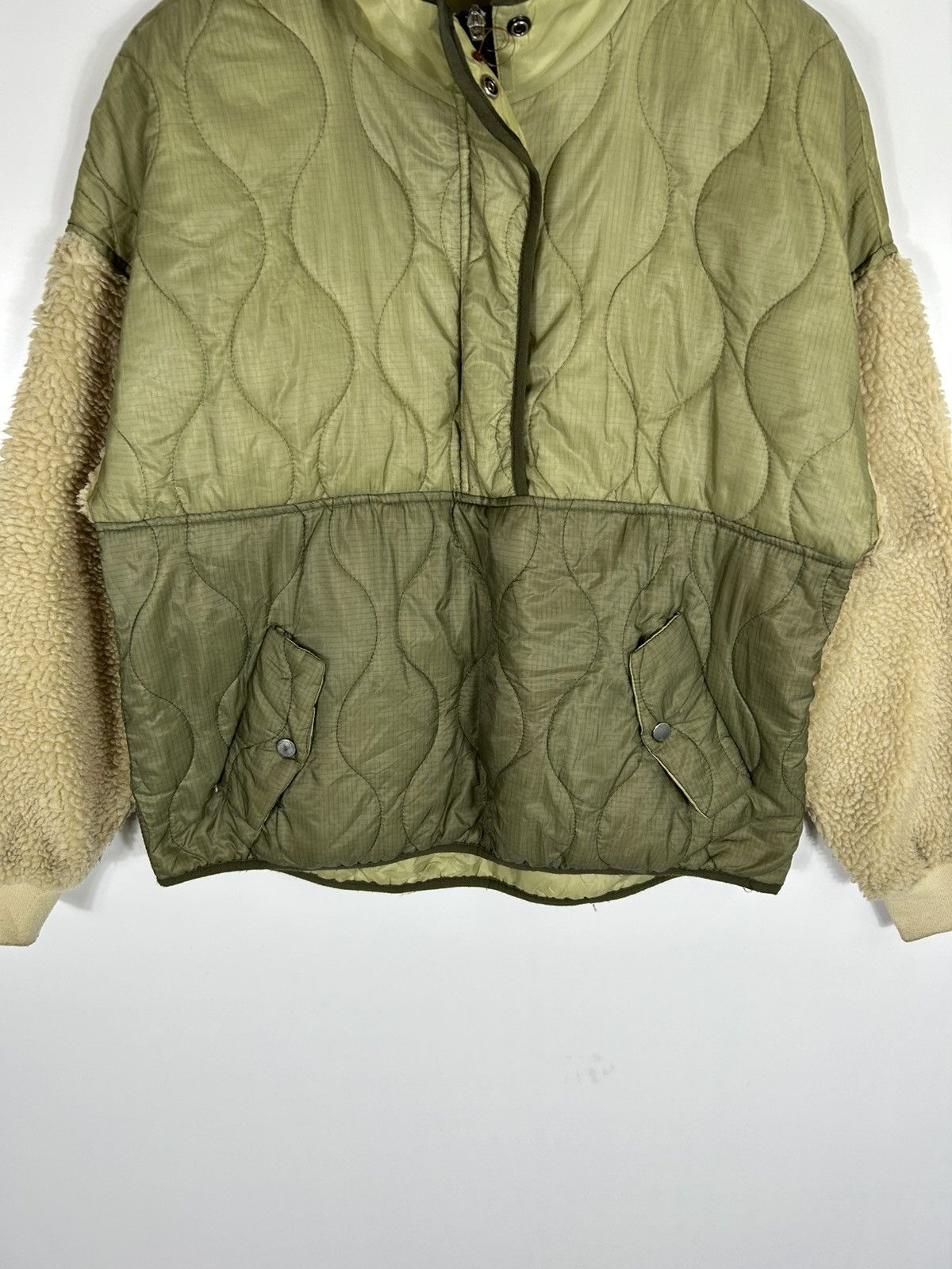 Japanese Brand ⚡️Vintage Didot Hooded Quilted Sleeve Fleece Half Zipper Size US M / EU 48-50 / 2 - 5 Thumbnail