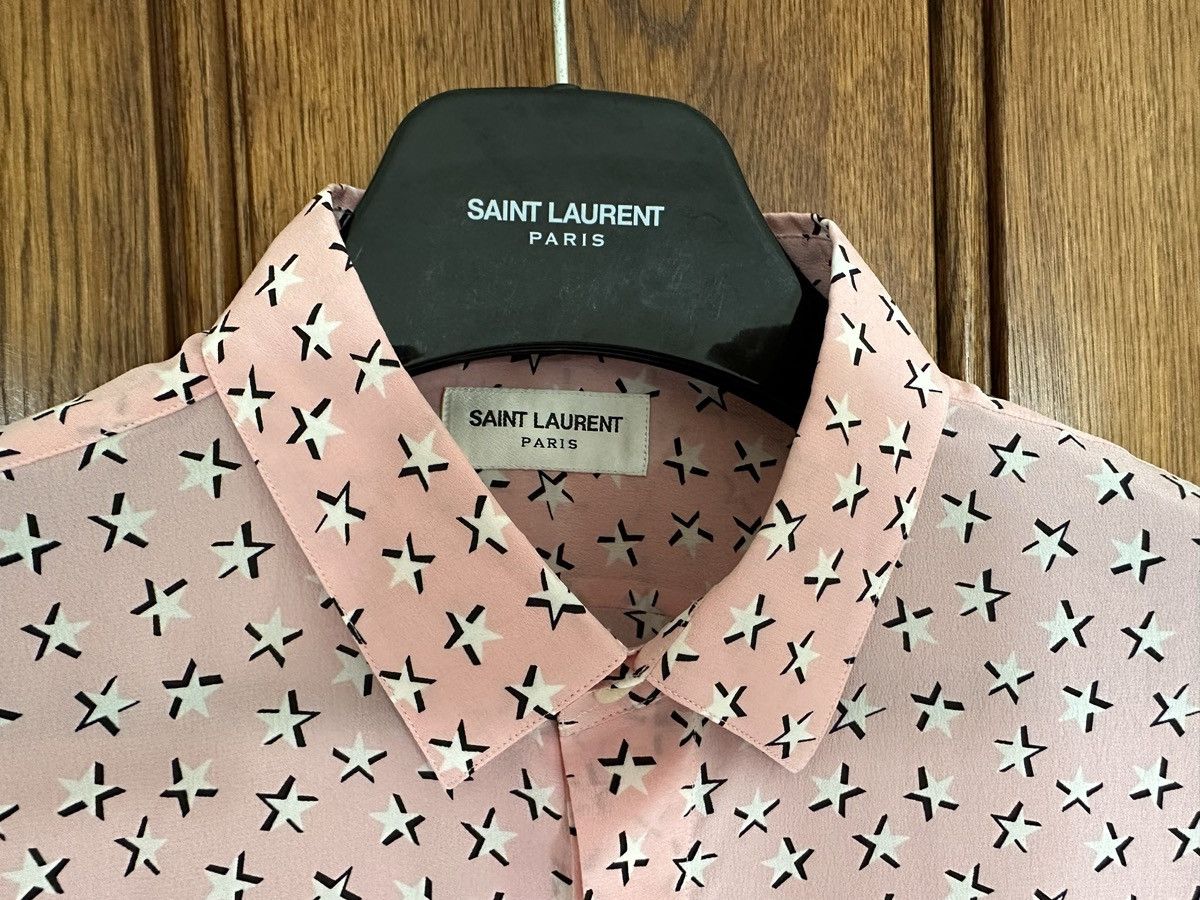 Saint Laurent Paris SS19 Saint Laurent star 💯% silk shirt 41 grail Size US L / EU 52-54 / 3 - 16 Thumbnail