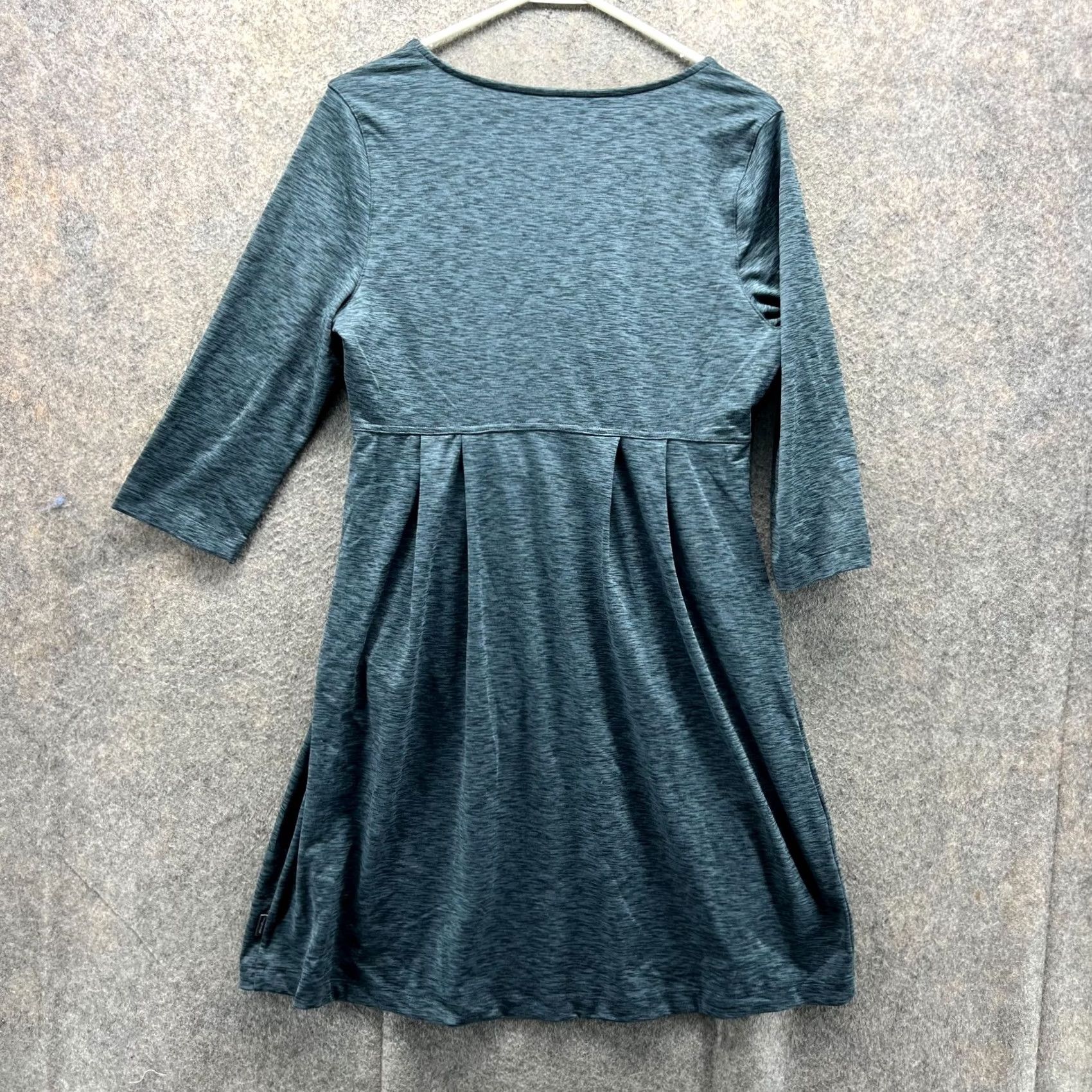 Eddie Bauer Eddie Bauer Shirt Dress Women Medium Heather Blue Dress Polyester Casual A-line Dress Knitted Knit Long Sleeve V-Neck Knee Length Solid Size M / US 6-8 / IT 42-44 - 2 Thumbnail
