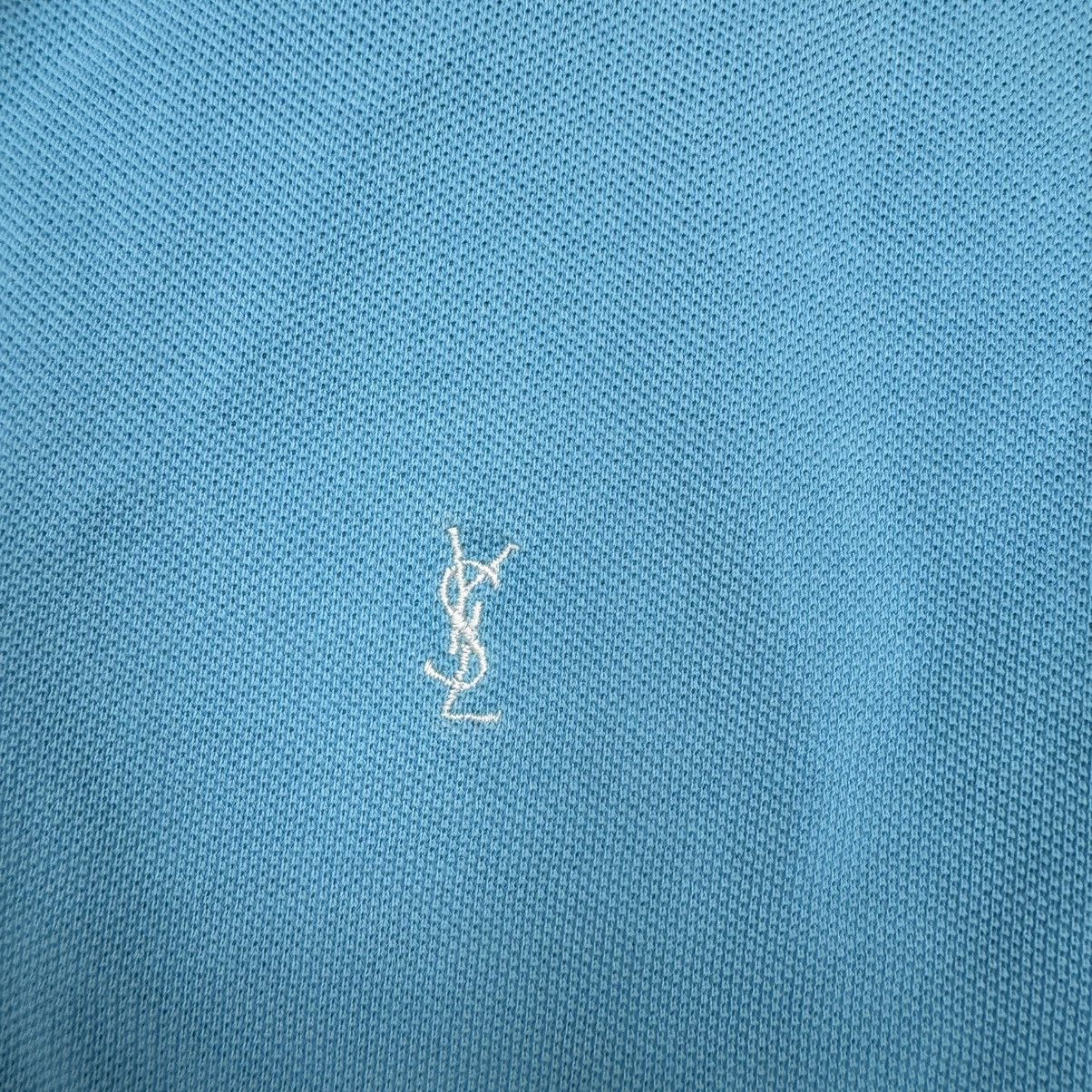 Yves Saint Laurent YSL collared shirt tshirt blue with ysl white embroidery Size US L / EU 52-54 / 3 - 11 Thumbnail
