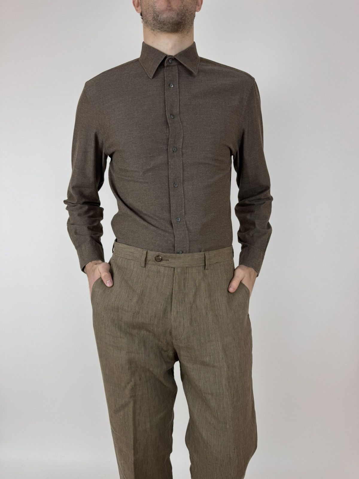 Designer × Jos. A. Bank Jos. A. Bank RESERVE Button Up Shirt cotton/cashmere Size US L / EU 52-54 / 3 - 6 Thumbnail
