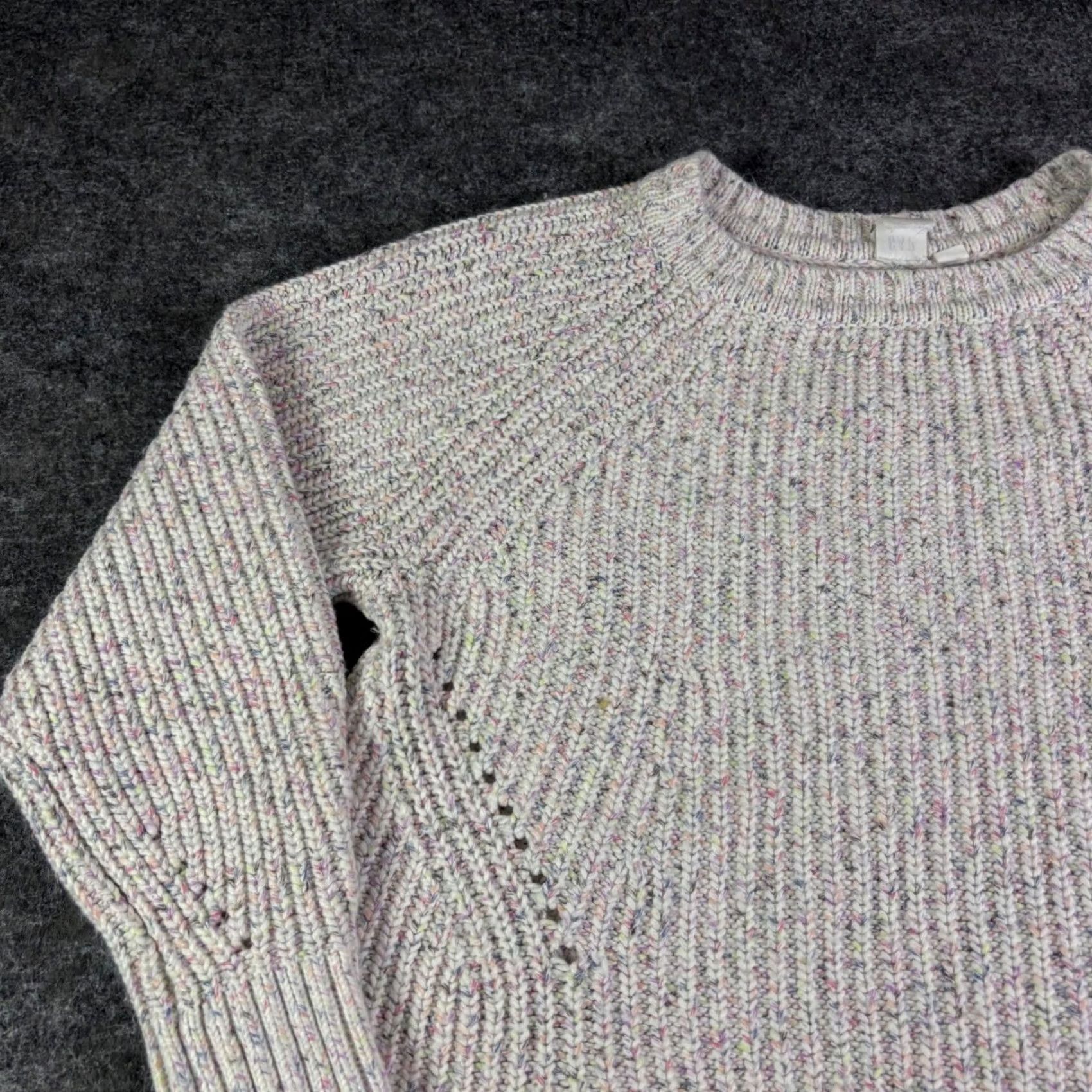 Gap Gap Womens Confetti Multicolor Chunky-Knit Raglan Pullover Sweater Large Size L / US 10 / IT 46 - 6 Thumbnail