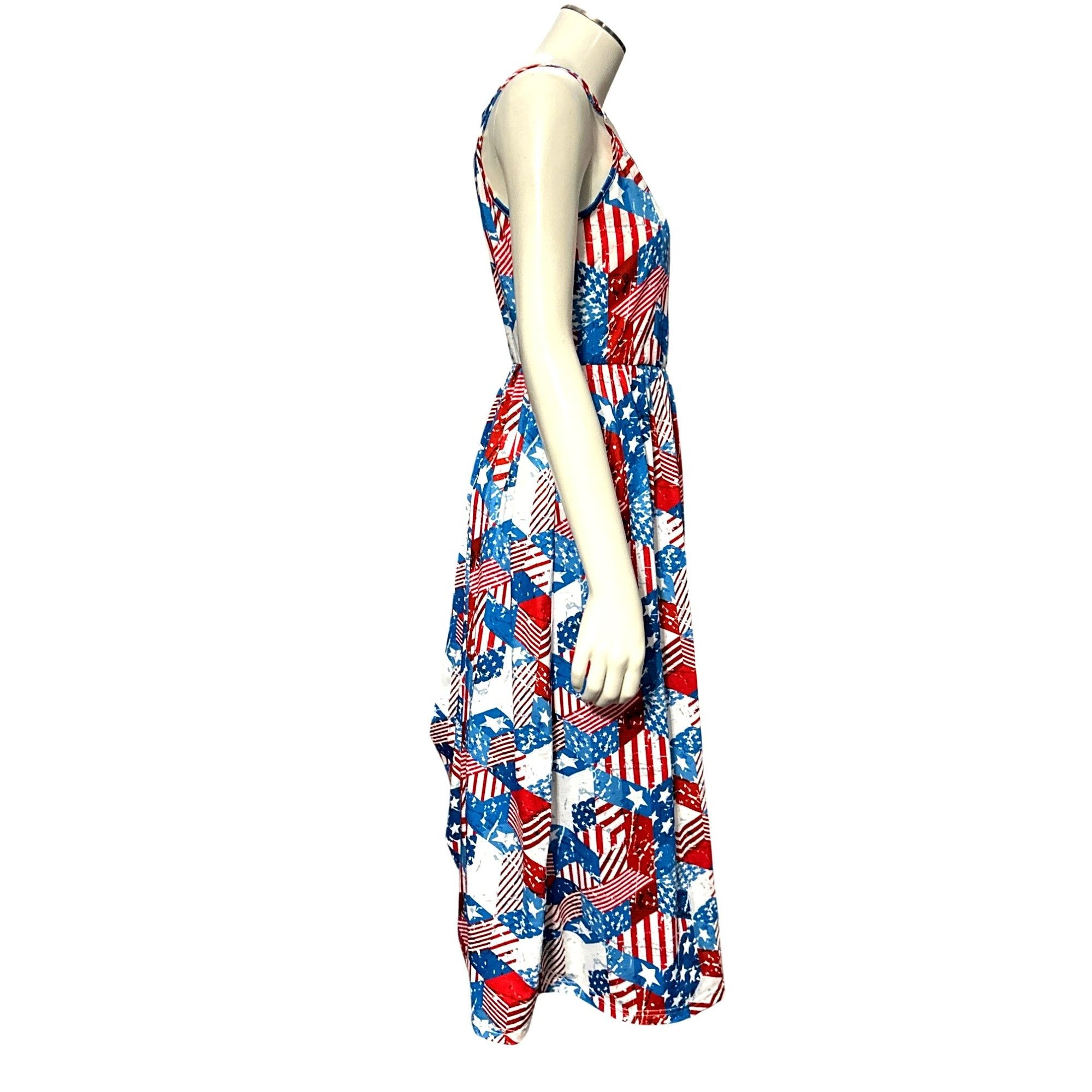 Other CCC Sleeveless Patriotic American Flag Patchwork Sundress Size M / US 6-8 / IT 42-44 - 4 Thumbnail