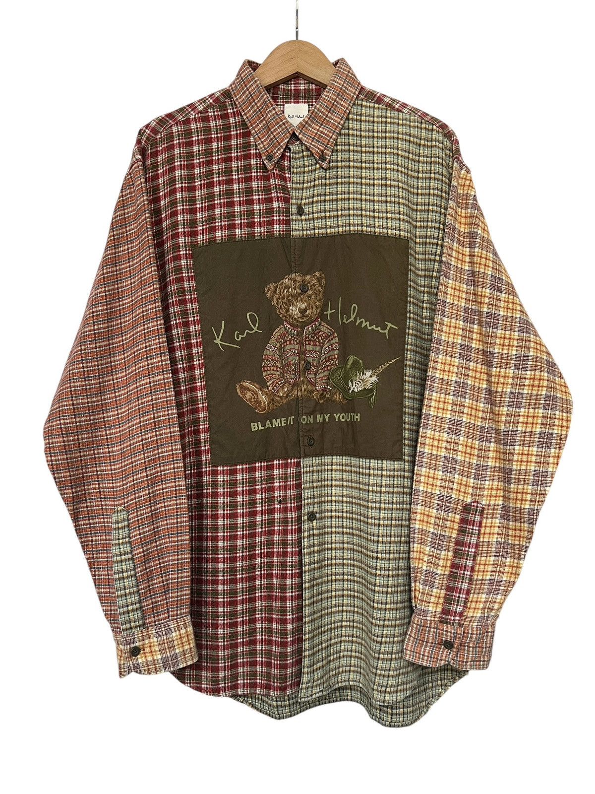 Vintage Karl Helmut Bear Patch Multicolour Button Up Shirt
