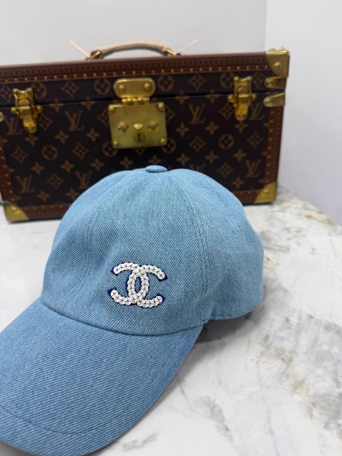 Chanel Chanel CC Denim Baseball Cap Adjustable Size ONE SIZE - 2 Thumbnail