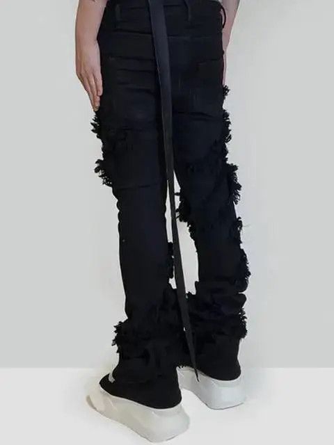 Japanese Brand × Vintage punk flared skinny pants with fraying Size US 34 / EU 50 - 3 Thumbnail