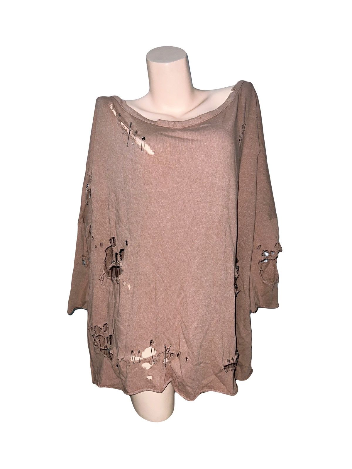 Japanese Brand Kikiriki distressed oversize sweatshirt 🎀🧷 Size ONE SIZE - 1 Thumbnail