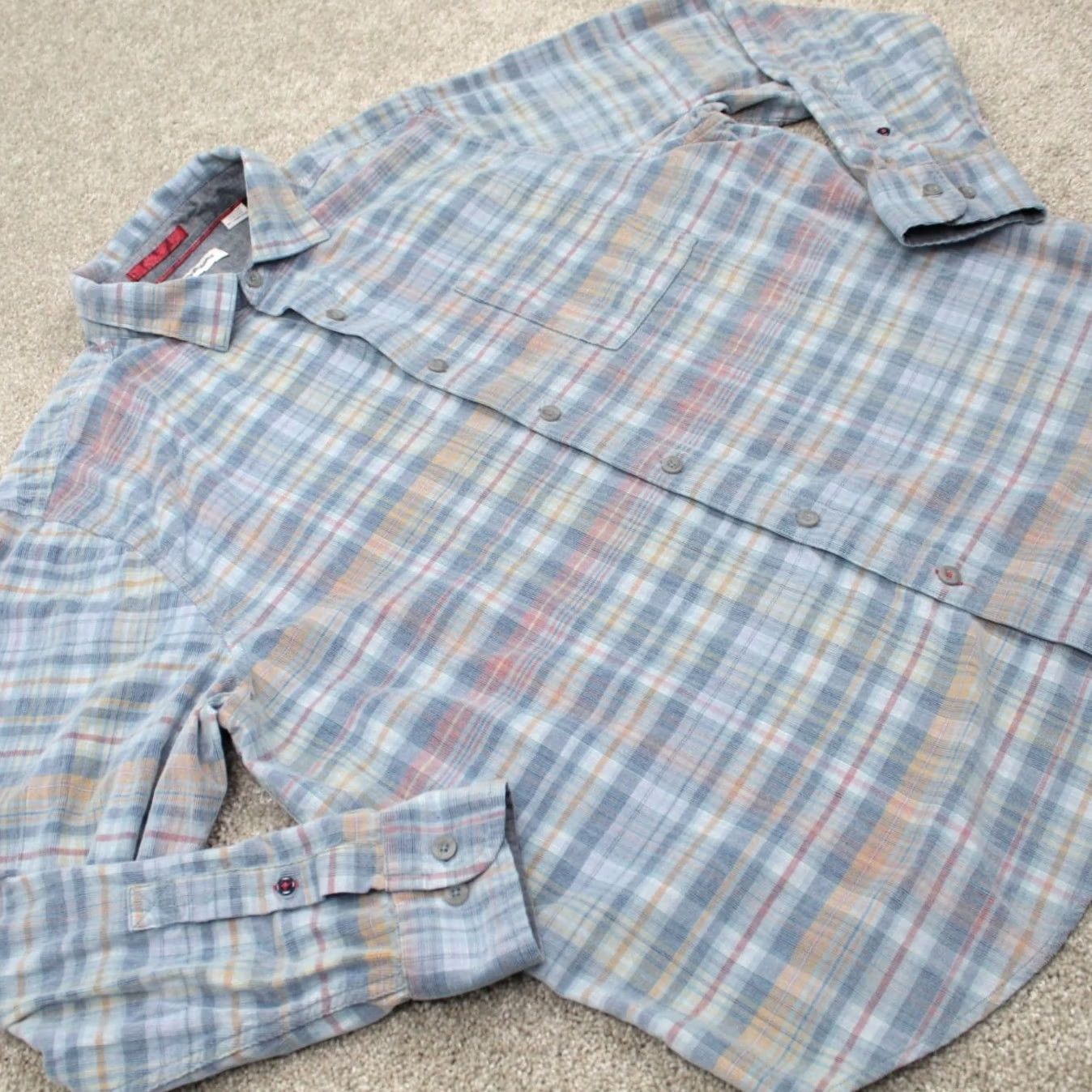 Tommy Bahama Tommy Bahama Shirt Mens XL Blue Madras Textured Cotton Long Sleeve Button Up Size US XL / EU 56 / 4 - 6 Thumbnail
