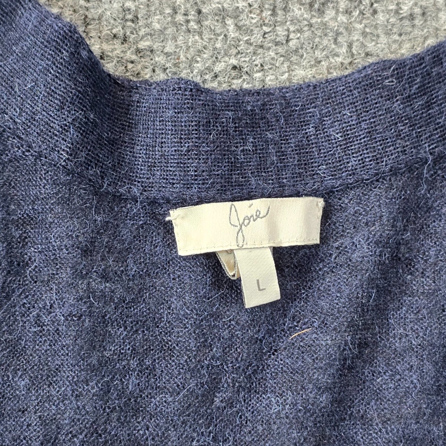 Joie Joie Sweater Womens Large Blue Alpaca Striped Pockets Lightweight Cardigan Knit V-Neck Regular Sleeve Long Fall Spring Winter Jeans? Size L / US 10 / IT 46 - 3 Thumbnail