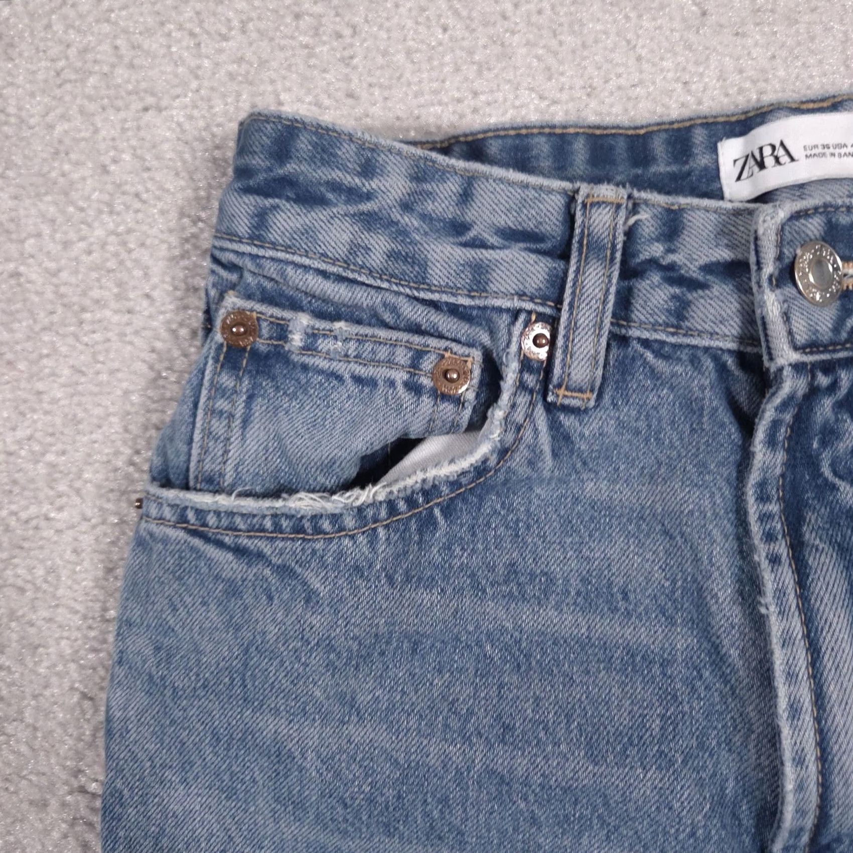 Zara Zara Jeans Womens 4 Light Wash Blue High Rise Straight Leg Denim Casual 5 Pocket Size 27" / US 4 / IT 40 - 4 Thumbnail