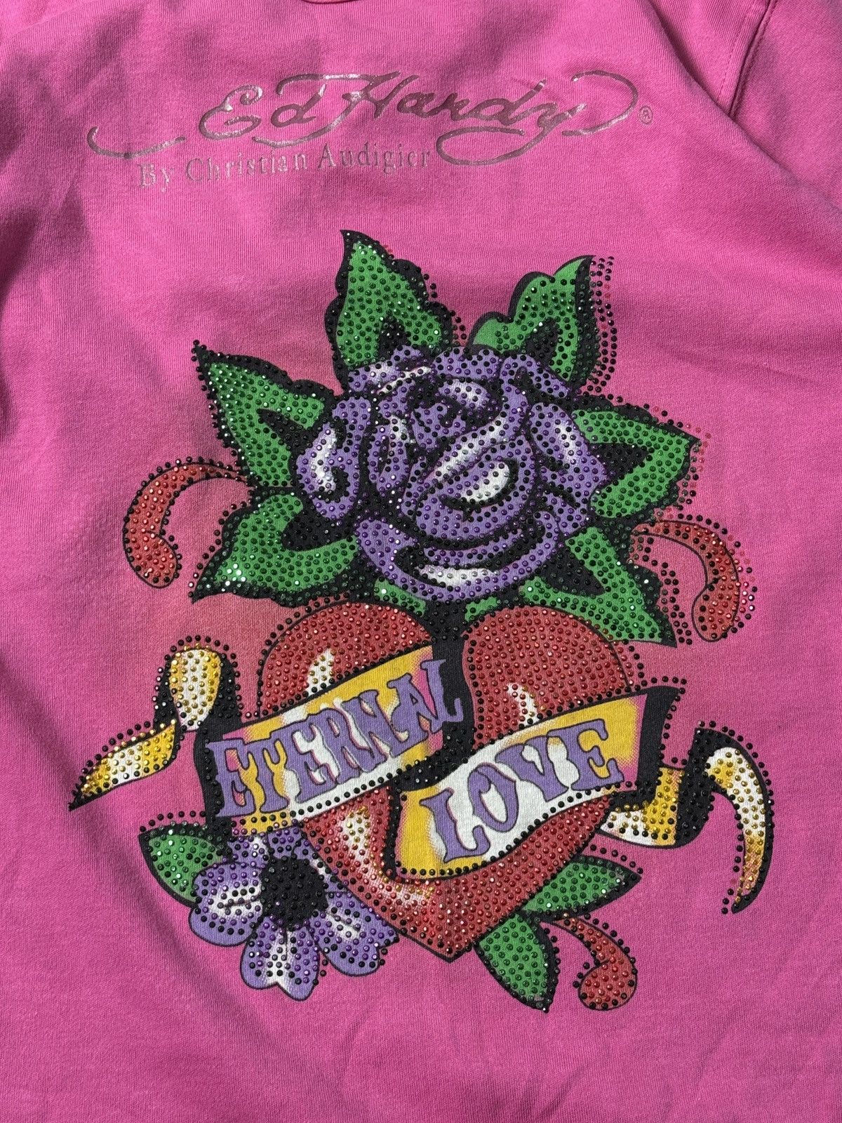 Ed Hardy VINTAGE ED HARDY 2000s PINK TEE SHIRT Size S / US 4 / IT 40 - 3 Thumbnail