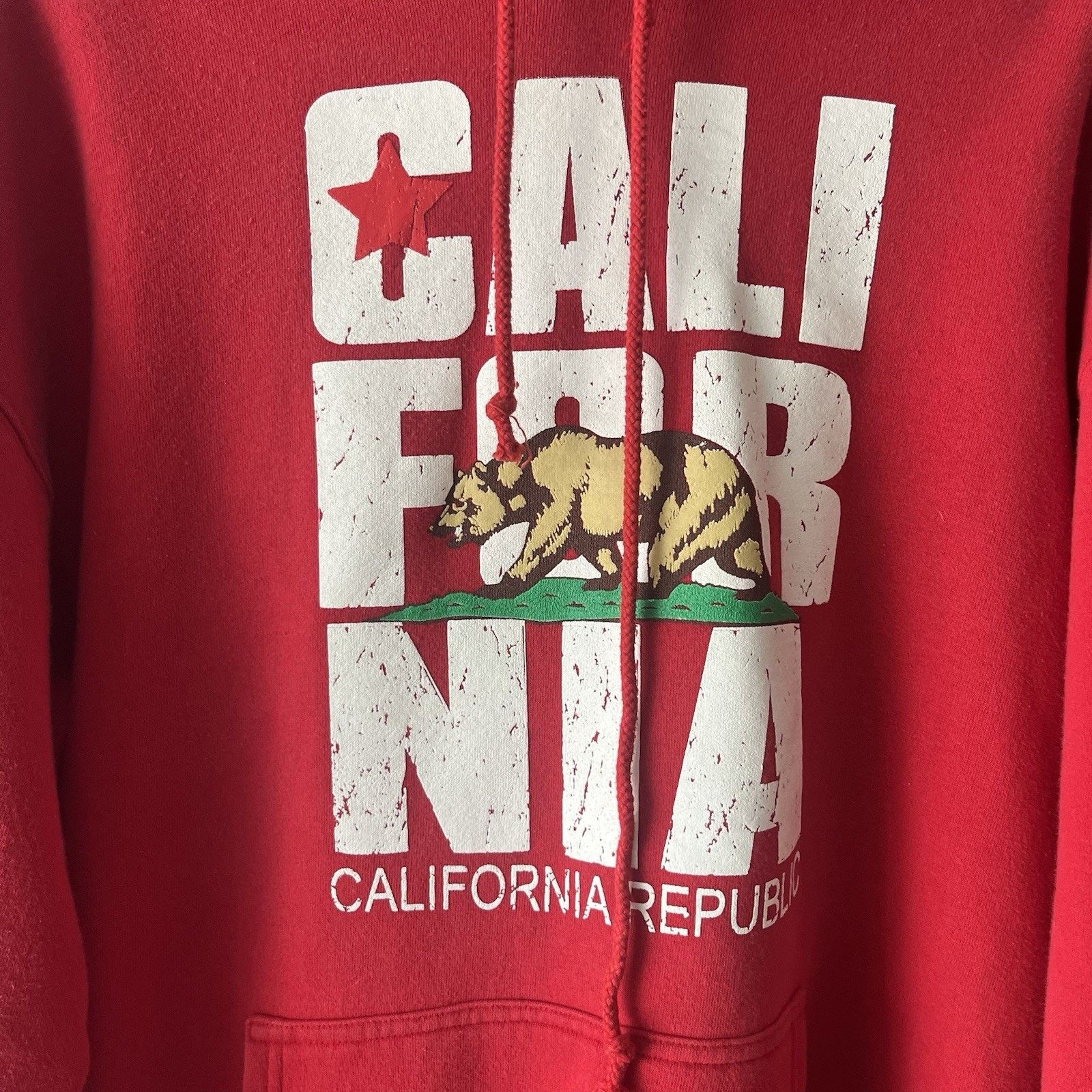 Vintage Vintage Red California Republic Hoodie Men’s Xl Pullover Swe Size US XL / EU 56 / 4 - 3 Thumbnail