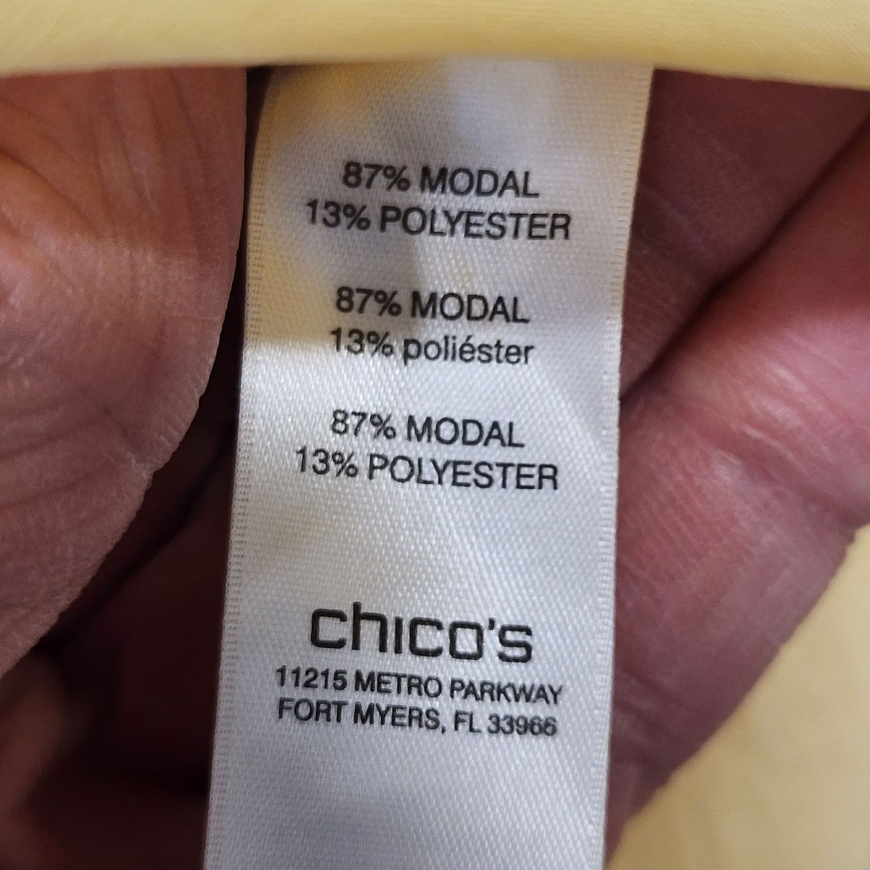 Vintage Chico'S Womens Size 2 US Large Yellow Button Front Blouse Long Sleeve Shirt Size L / US 10 / IT 46 - 7 Thumbnail