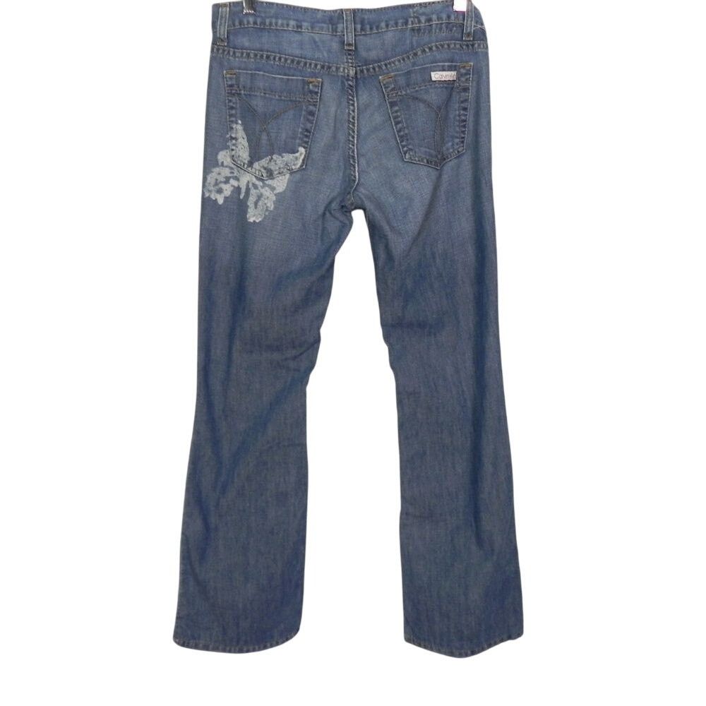 Calvin Klein Calvin Klein Low Rise Flare Butterfly 2000s Y2K 4 Size 27" / US 4 / IT 40 - 1 Thumbnail