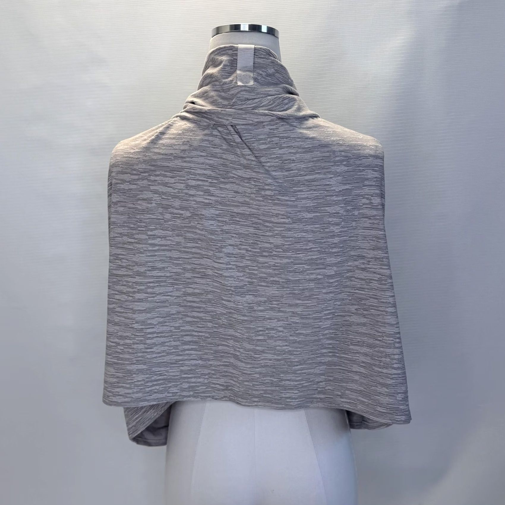 Lululemon Lululemon Scarf Womens One Size Gray Vinyasa Infinity Button Wrap Multiway Knit Jersey Striped Pattern Winter Fall Spring Women Size ONE SIZE - 3 Thumbnail