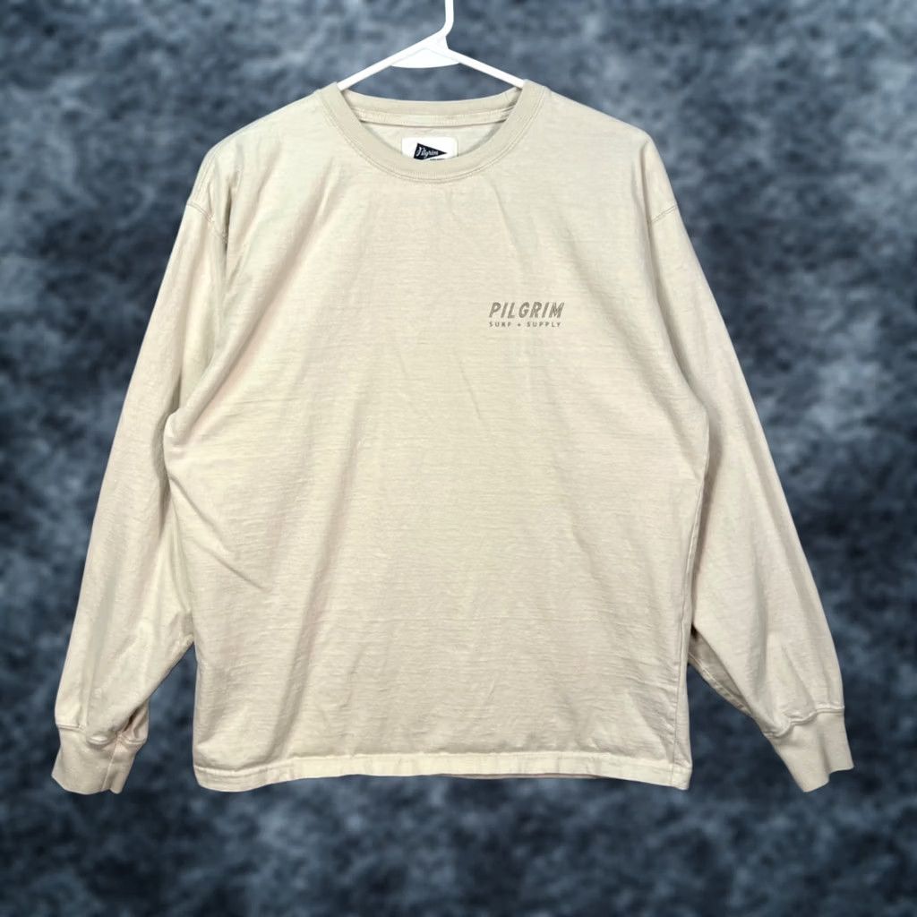 Vintage VINTAGE Pilgrim Surf + Supply Long Sleeve T-Shirt Beige 100% Cotton Made In Japan Small Mens Size US S / EU 44-46 / 1 - 1 Thumbnail