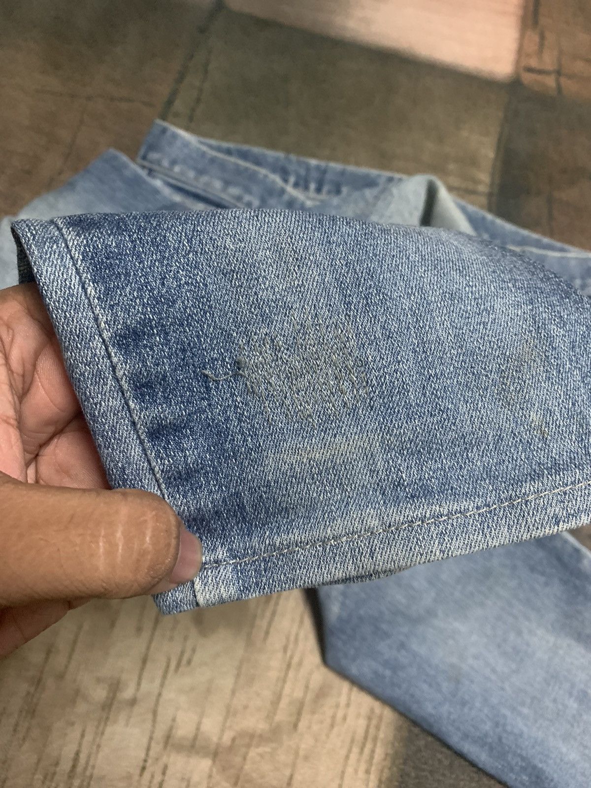 Japanese Brand × Tornado Mart TORNADO MART SLIM SKINNY WHISKERED BORO WASHED JAPANESE Size US 32 / EU 48 - 17 Thumbnail